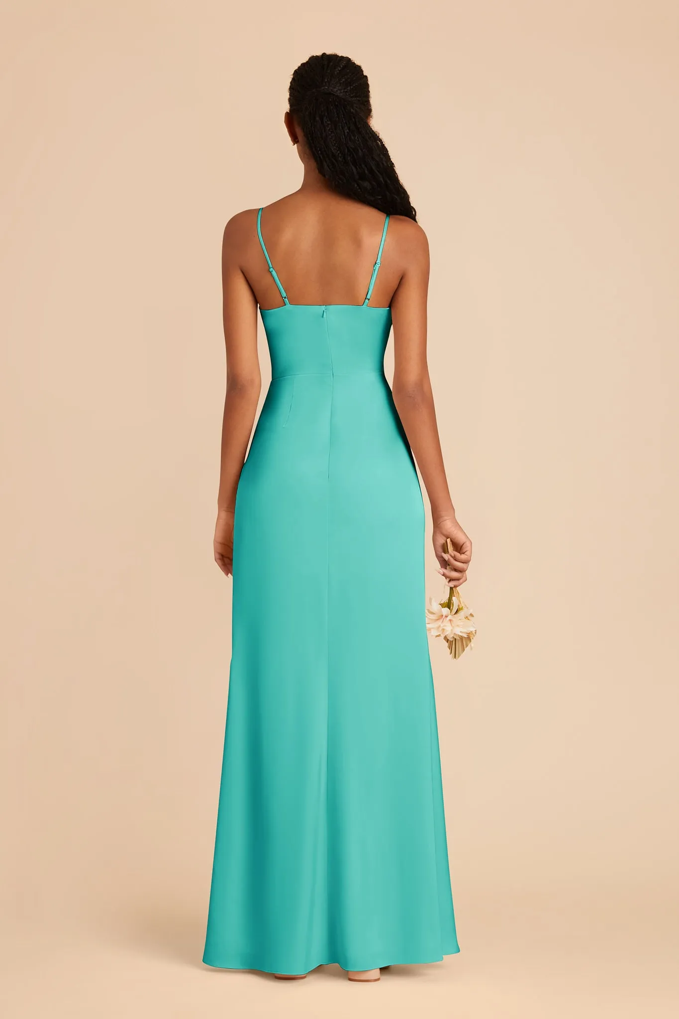 Lydia Matte Satin Dress - Aquamarine sold by Birdy Grey product image thumbnail 4