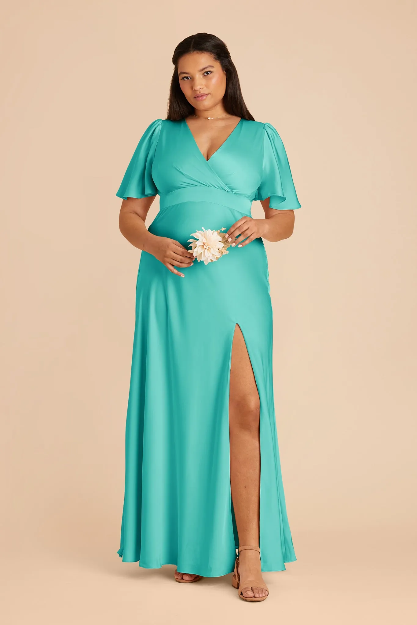 Marni Matte Satin Dress - Aquamarine sold by Birdy Grey product image thumbnail 5