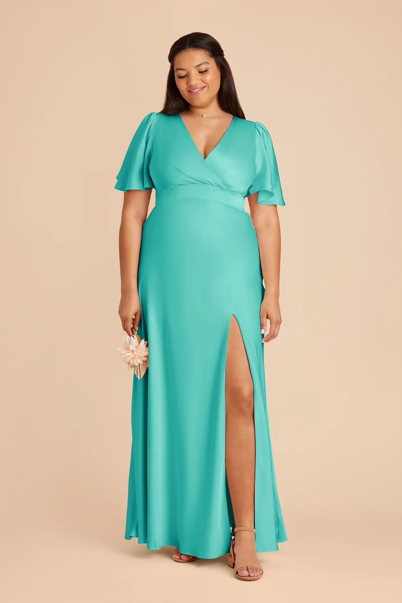 Marni Matte Satin Dress - Aquamarine sold by Birdy Grey product image thumbnail 2