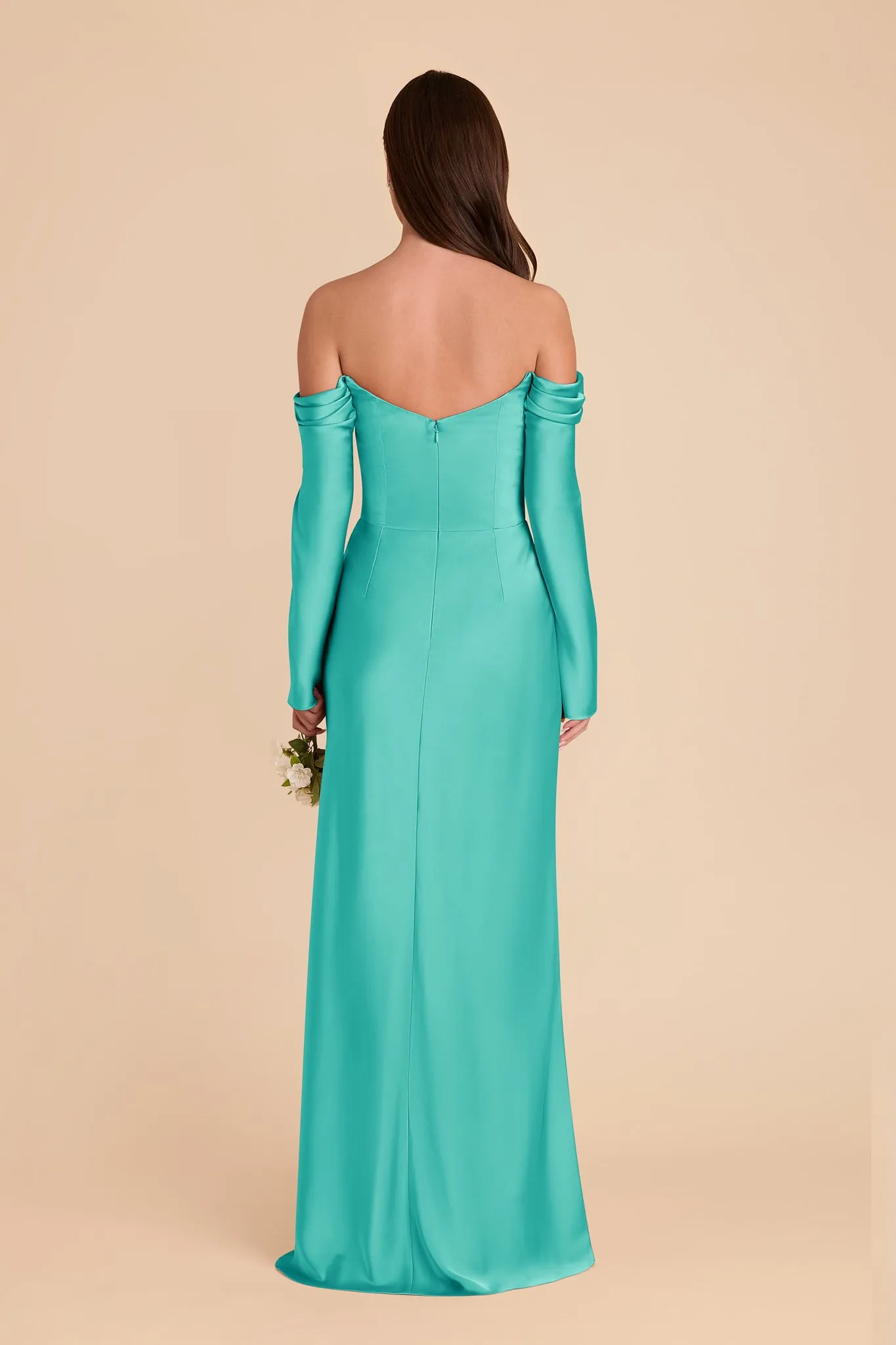 Maya Matte Satin Dress - Aquamarine sold by Birdy Grey product image thumbnail 4