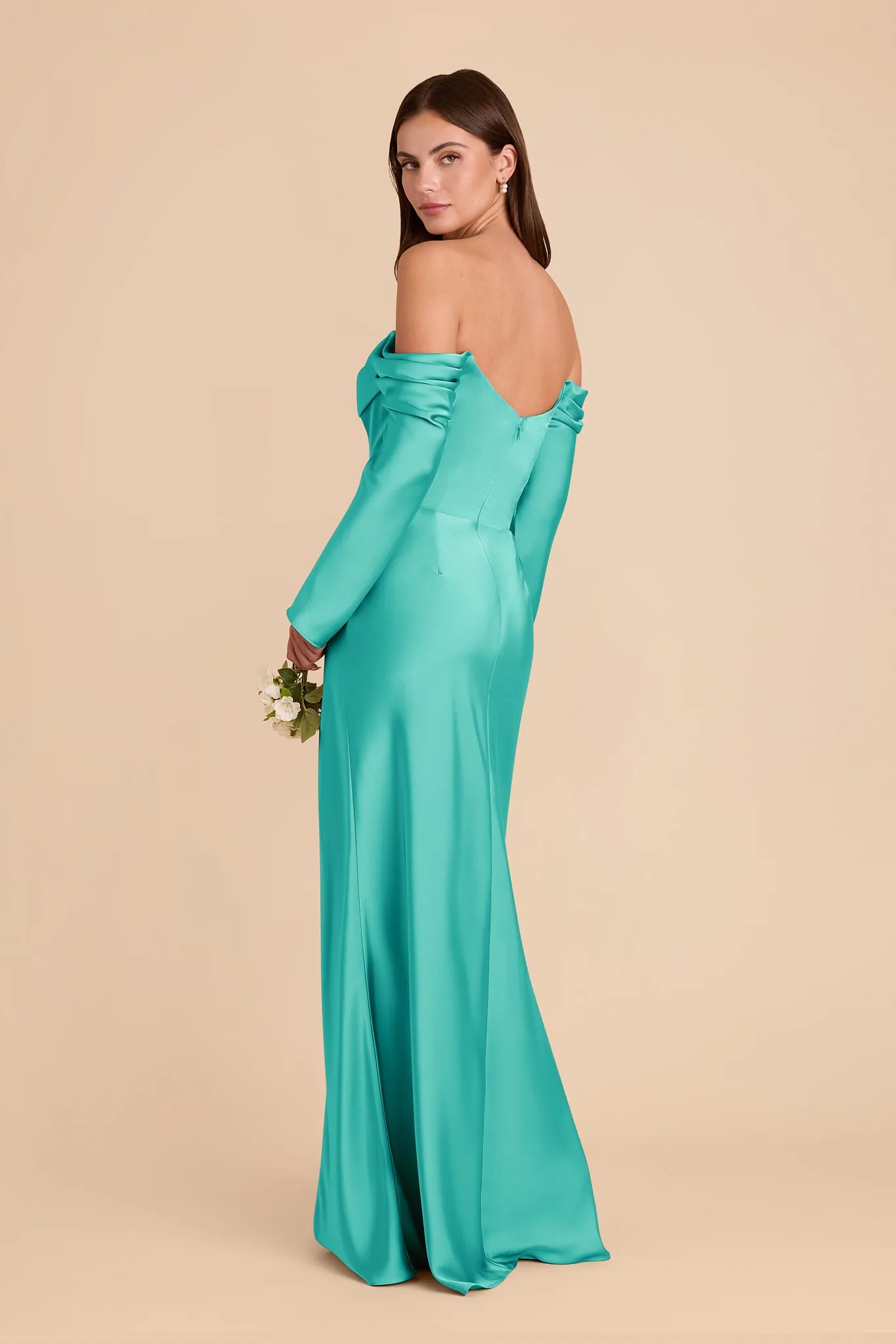 Maya Matte Satin Dress - Aquamarine sold by Birdy Grey product image thumbnail 3