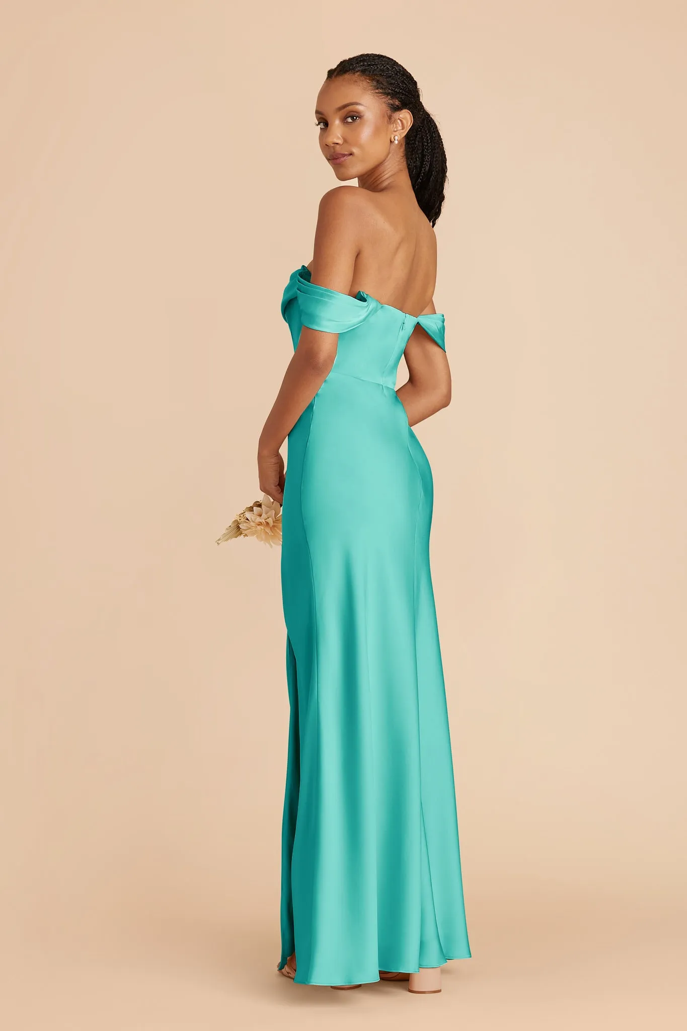 Mia Matte Satin Dress - Aquamarine sold by Birdy Grey product image thumbnail 5