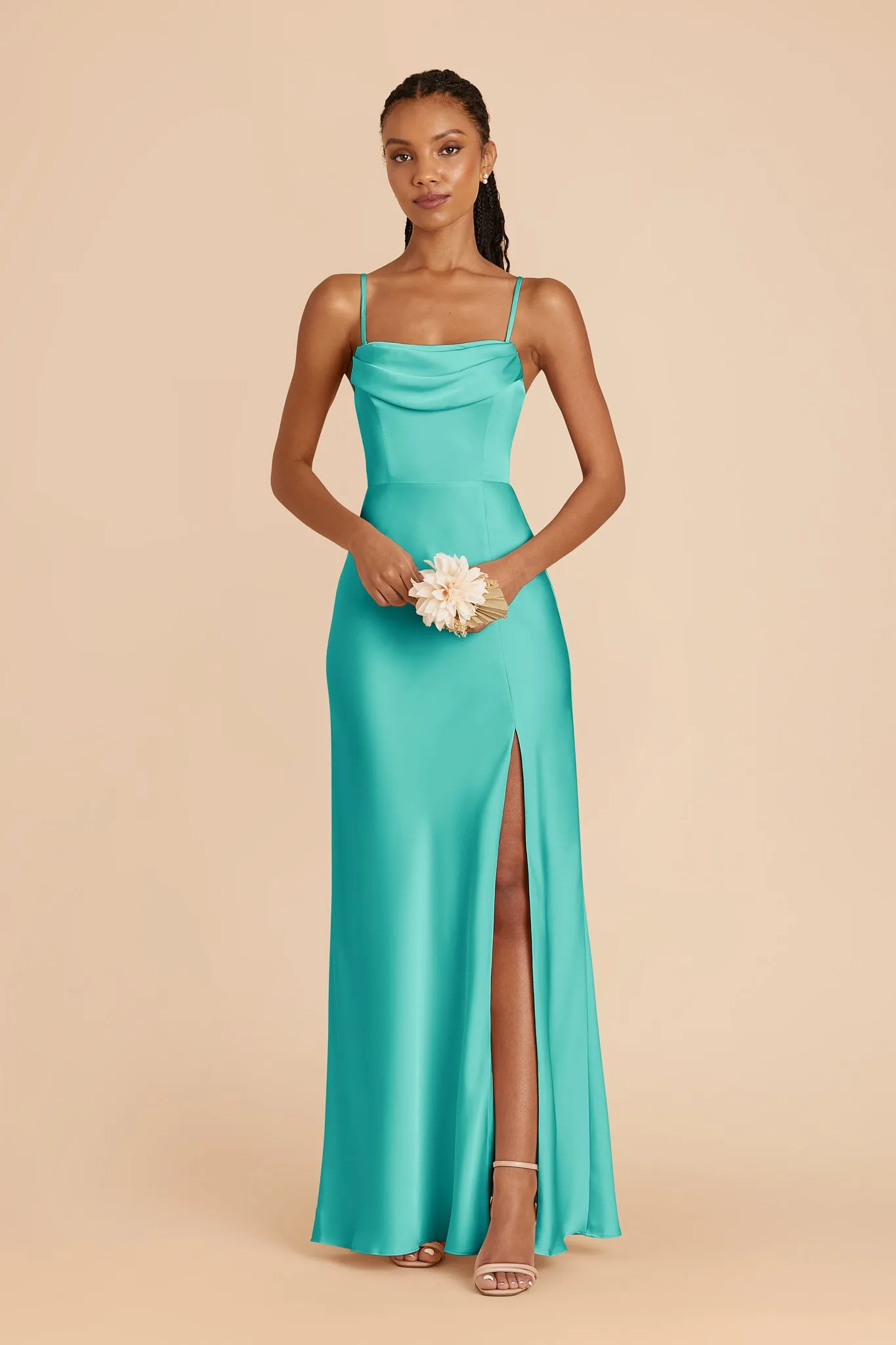 Mia Matte Satin Dress - Aquamarine sold by Birdy Grey product image thumbnail 4