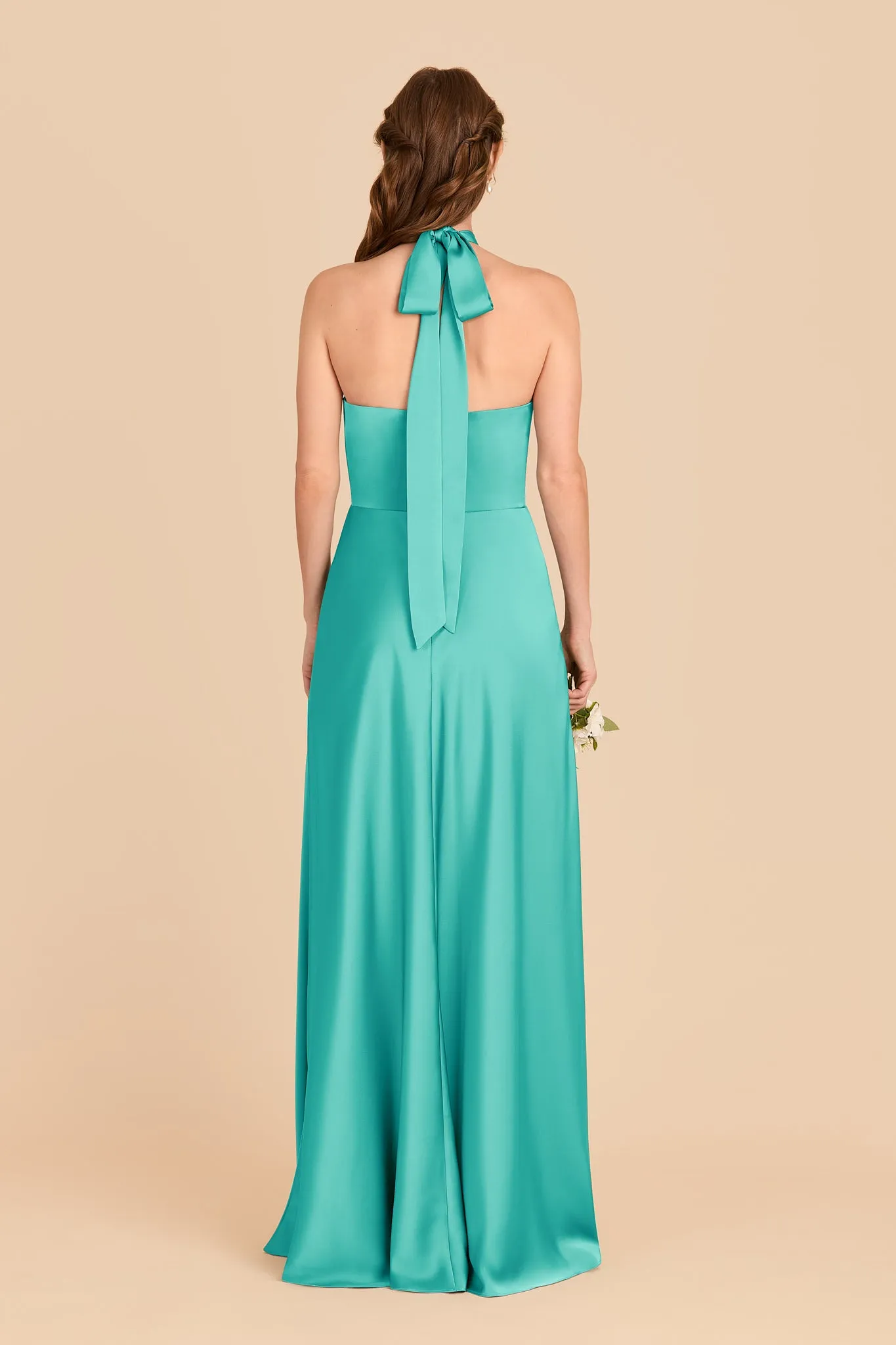 Monica Matte Satin Dress - Aquamarine sold by Birdy Grey product image thumbnail 5