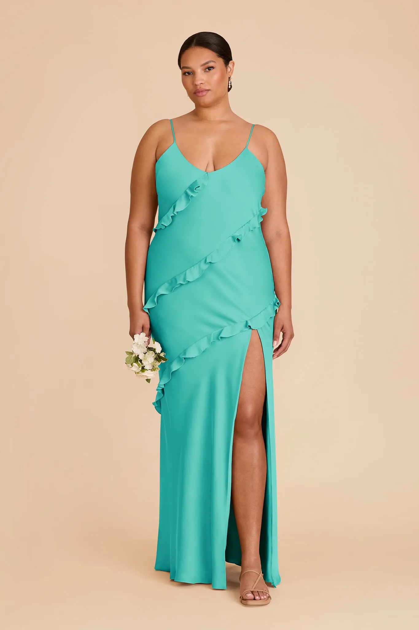 Valentina Matte Satin Dress - Aquamarine sold by Birdy Grey product image thumbnail 2