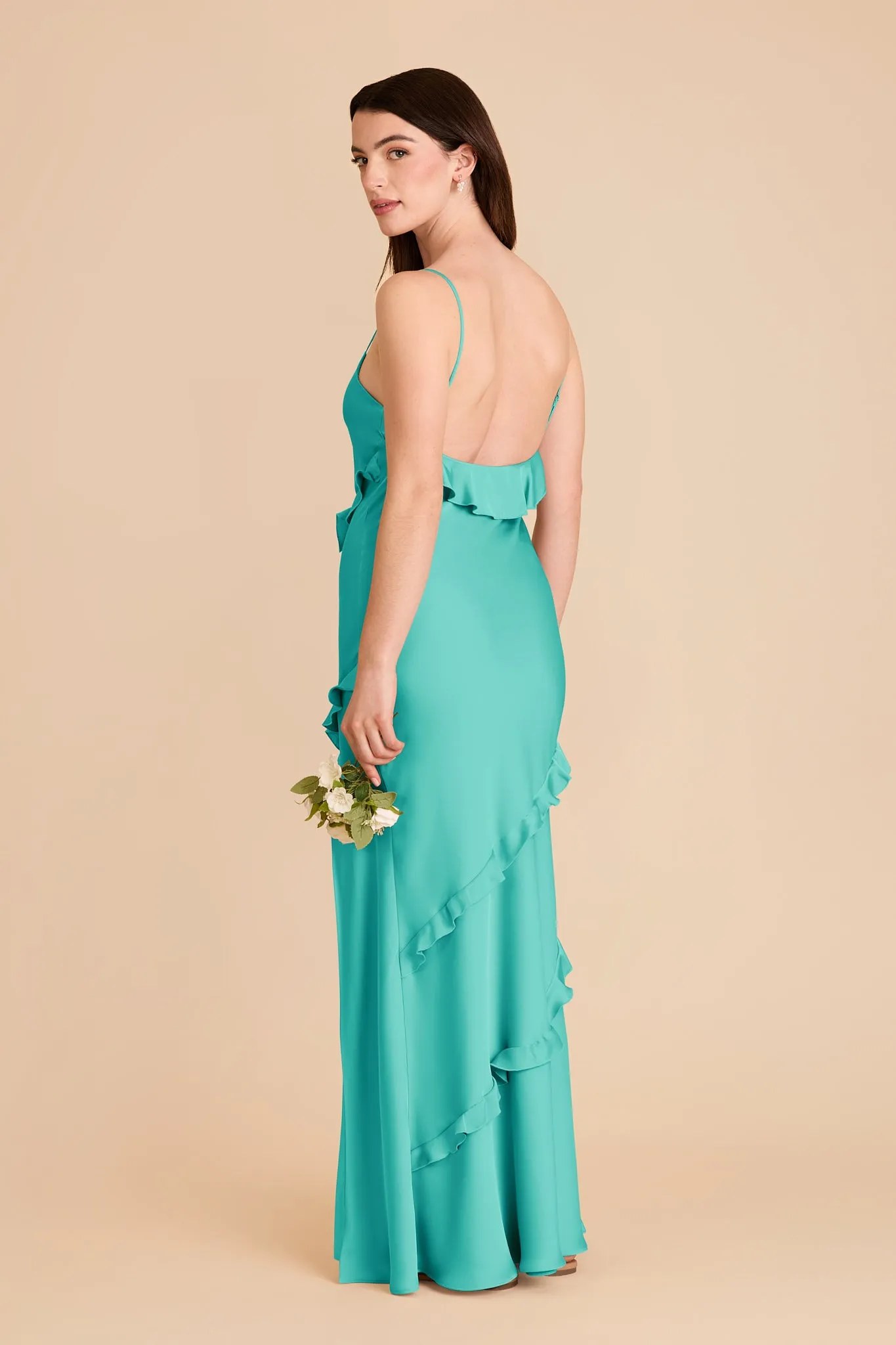 Valentina Matte Satin Dress - Aquamarine sold by Birdy Grey product image thumbnail 4