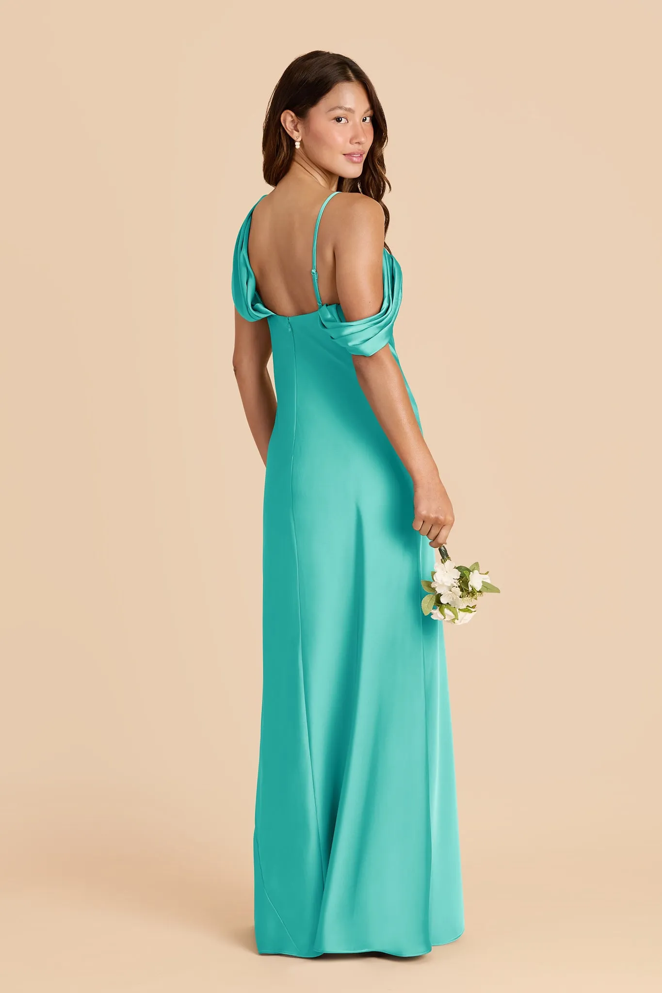 Freya Matte Satin Dress - Aquamarine sold by Birdy Grey product image thumbnail 4