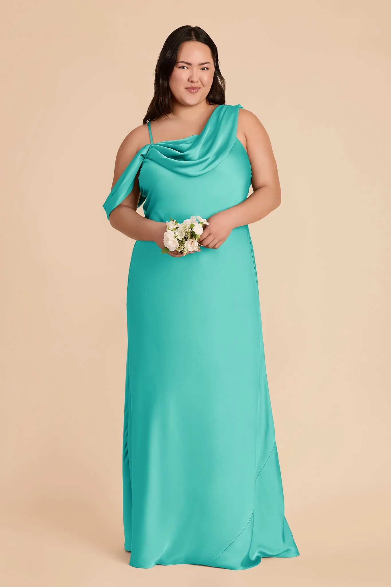 Freya Matte Satin Dress - Aquamarine sold by Birdy Grey product image thumbnail 2