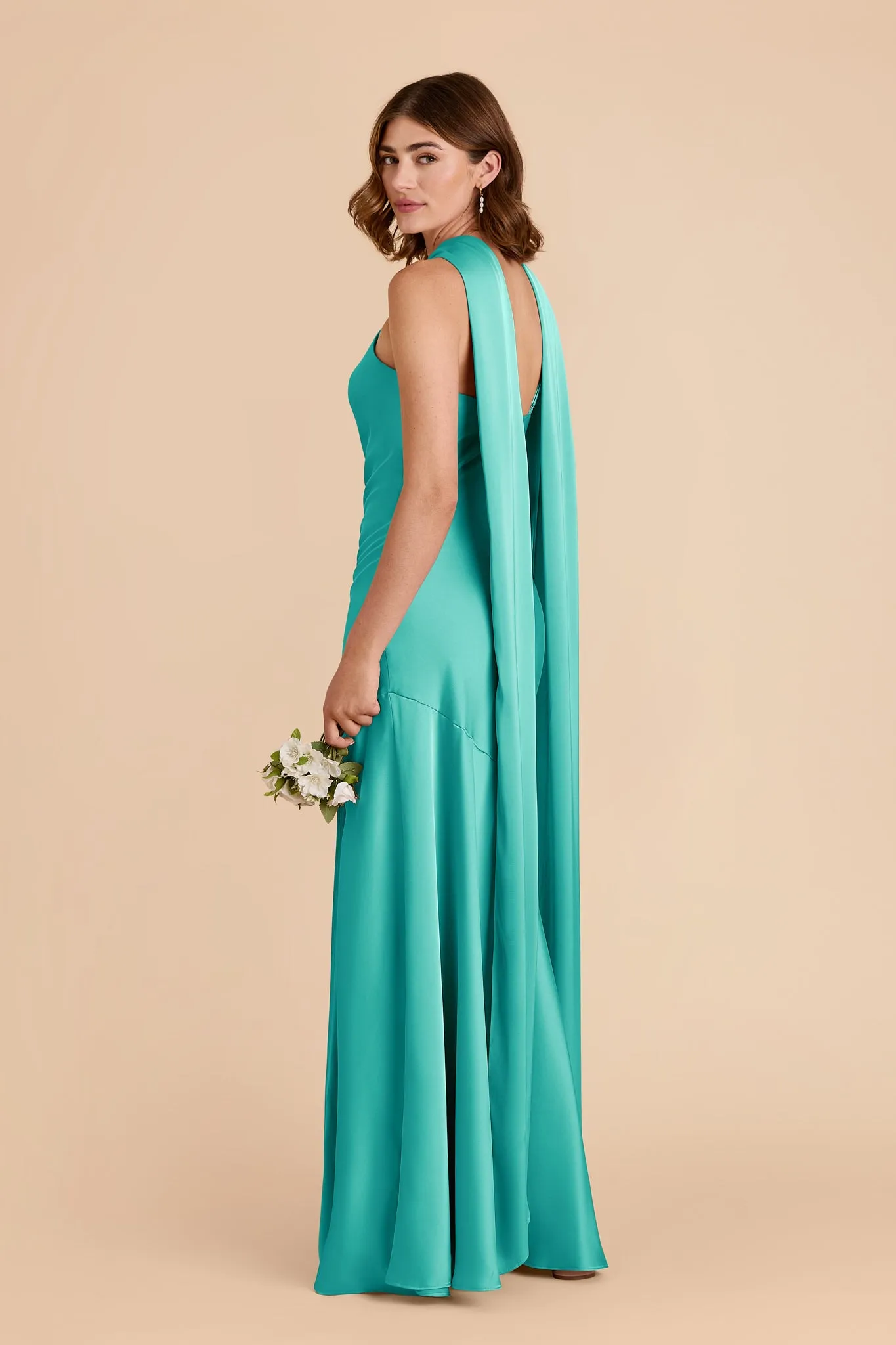Eileen Matte Satin Dress - Aquamarine sold by Birdy Grey product image thumbnail 4