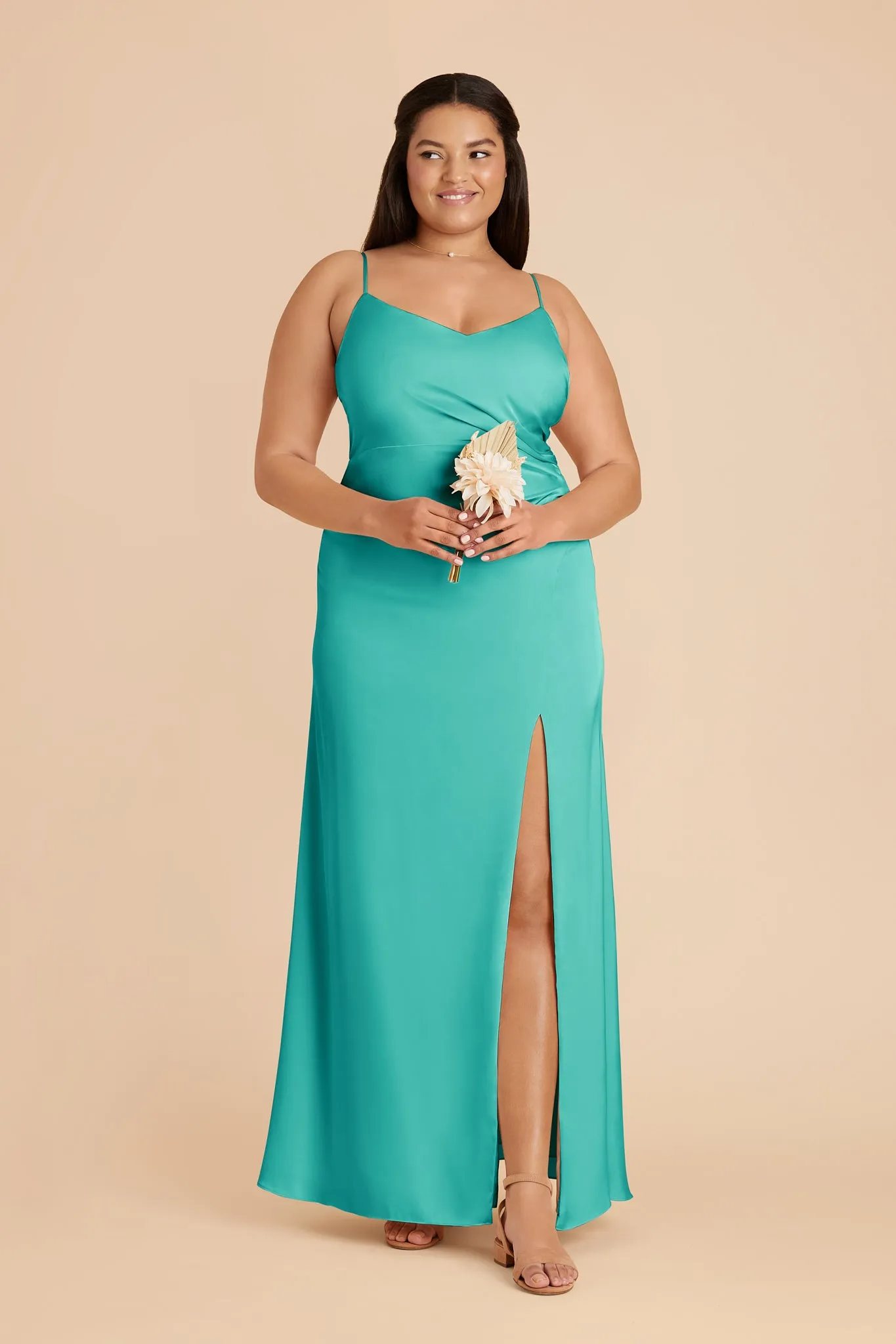 Catherine Matte Satin Dress - Aquamarine sold by Birdy Grey product image thumbnail 2