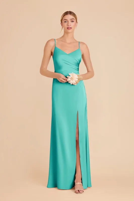 Catherine Matte Satin Dress - Aquamarine sold by Birdy Grey