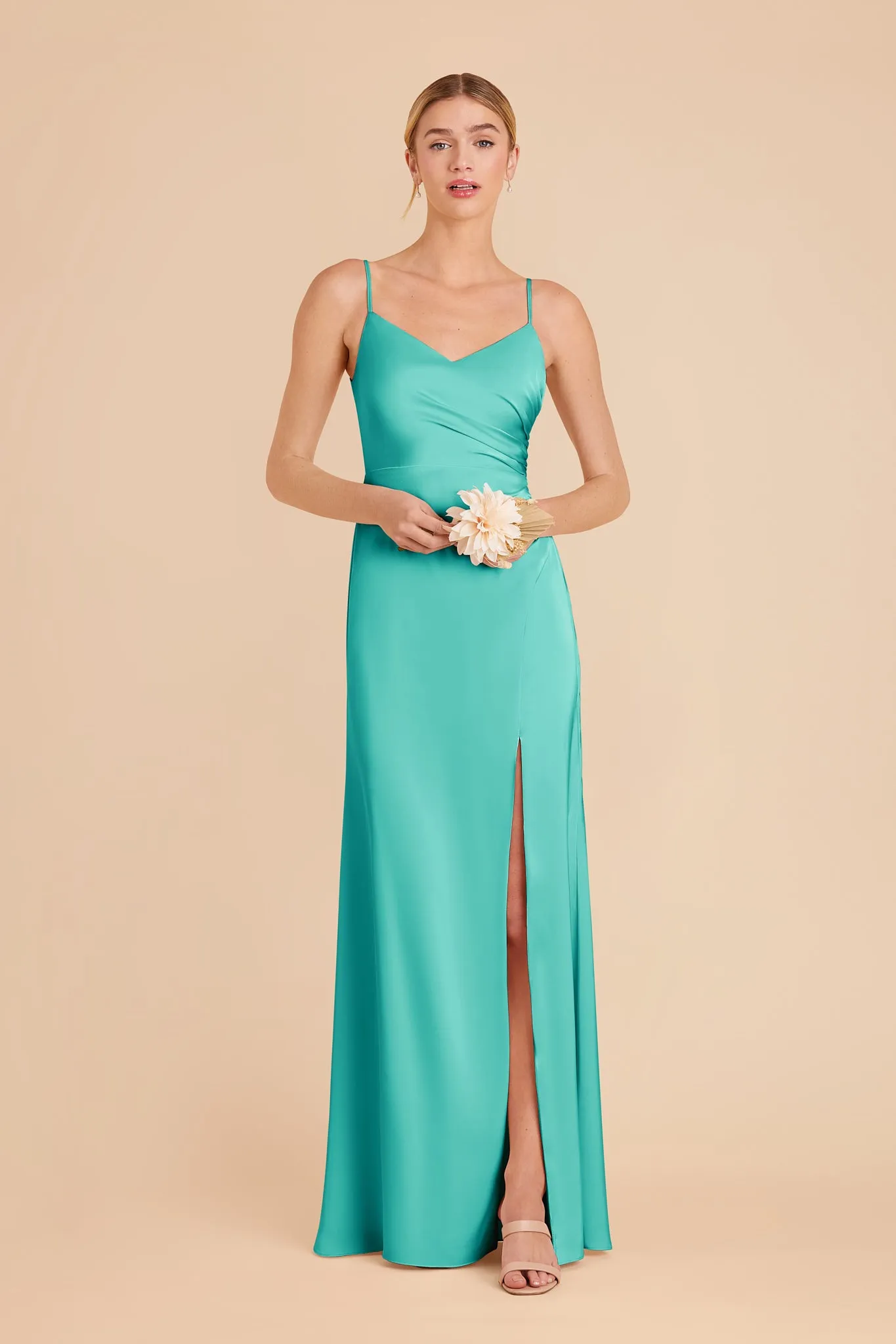 Catherine Matte Satin Dress - Aquamarine sold by Birdy Grey