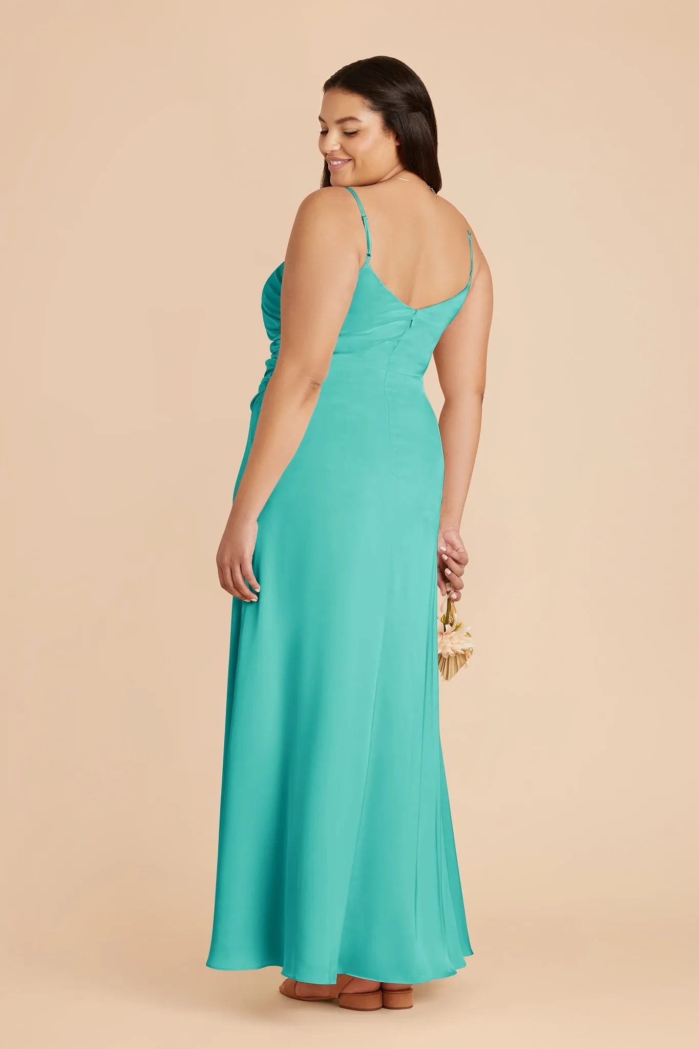 Catherine Matte Satin Dress - Aquamarine sold by Birdy Grey product image thumbnail 5