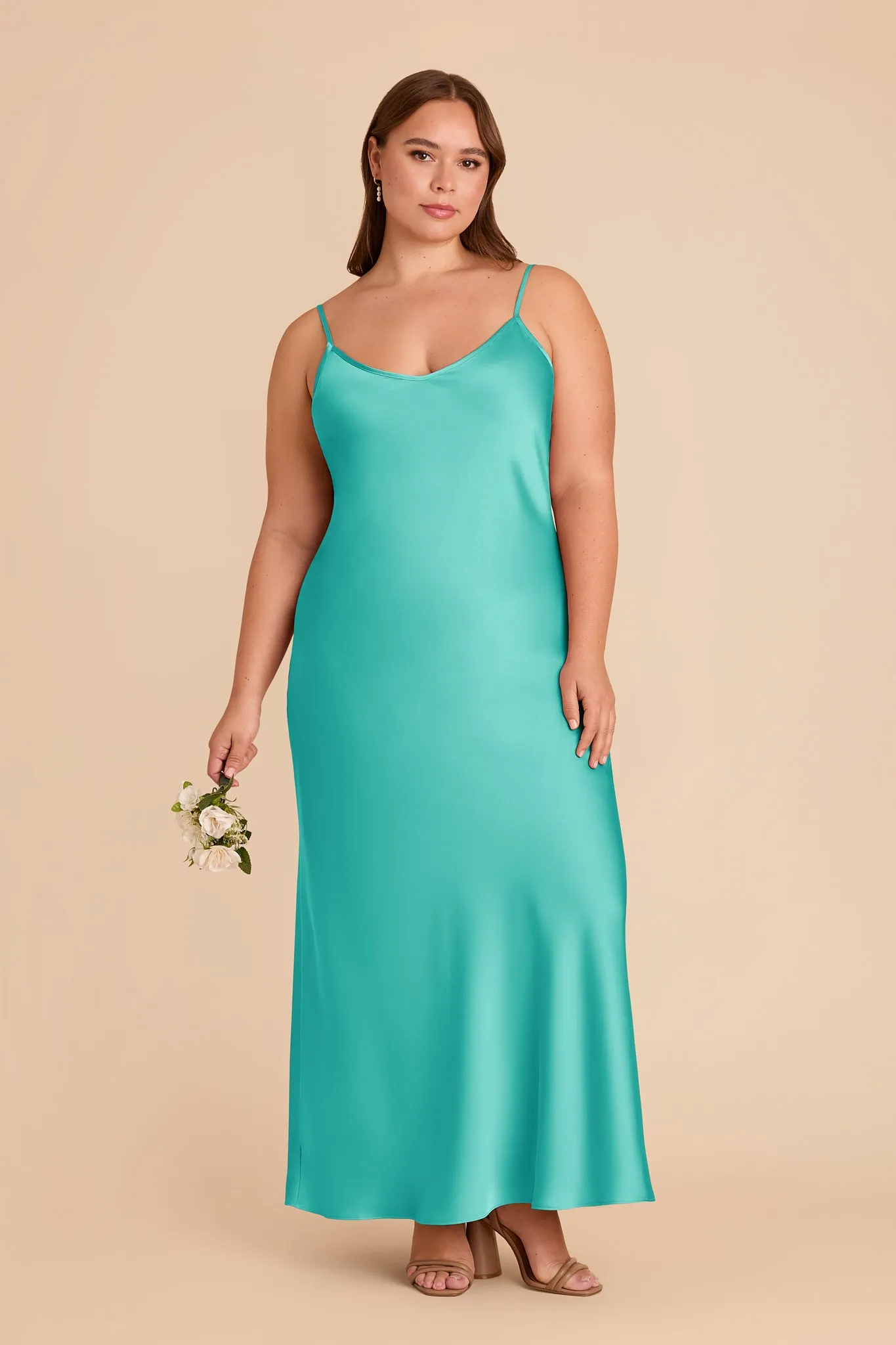 Alice Matte Satin Dress - Aquamarine sold by Birdy Grey product image thumbnail 2
