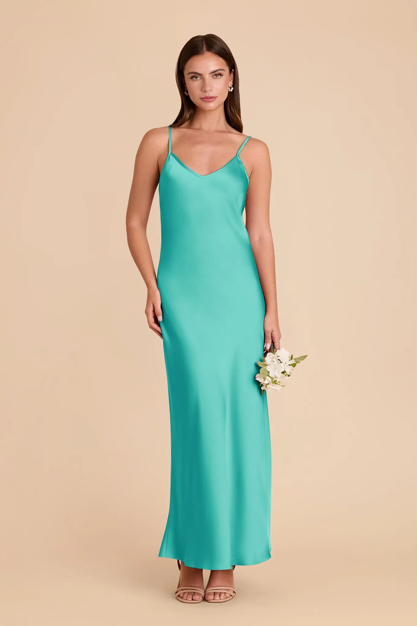 Alice Matte Satin Dress - Aquamarine sold by Birdy Grey