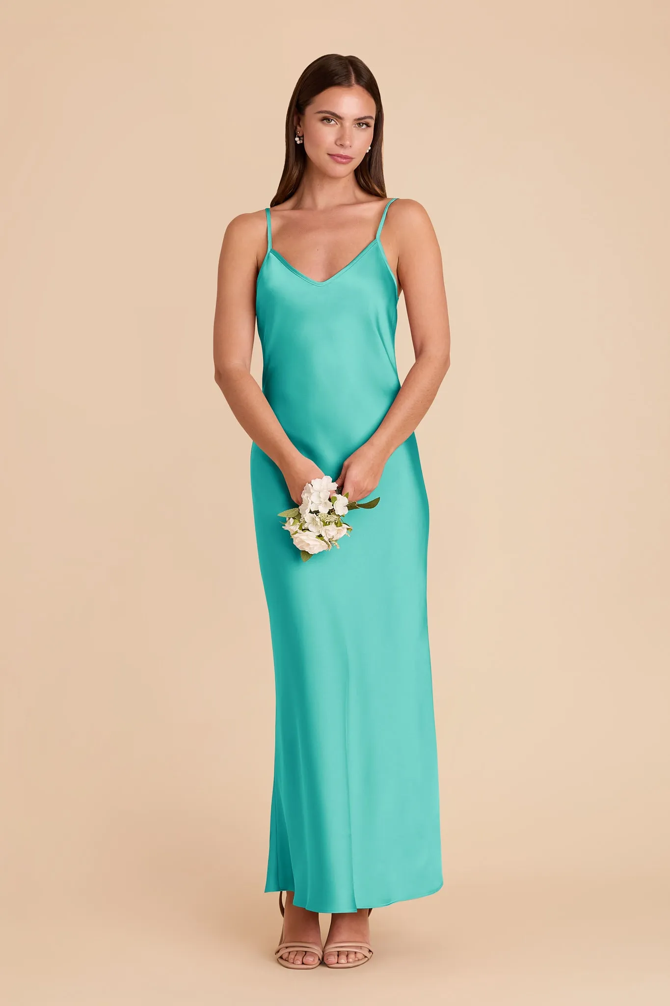 Alice Matte Satin Dress - Aquamarine sold by Birdy Grey product image thumbnail 3