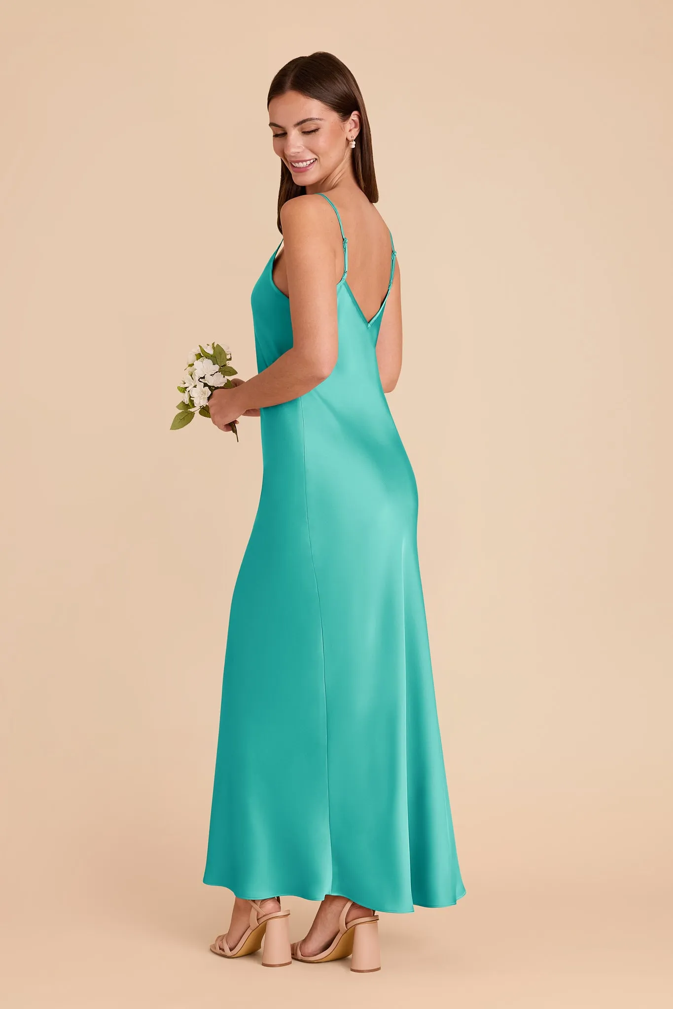 Alice Matte Satin Dress - Aquamarine sold by Birdy Grey product image thumbnail 4