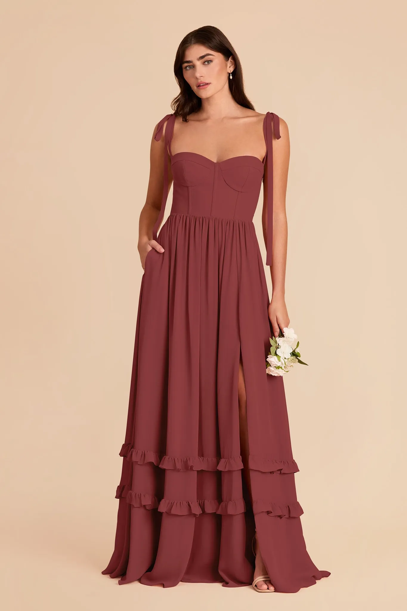 Evelyn Chiffon Dress - Rosewood sold by Birdy Grey product image thumbnail 3