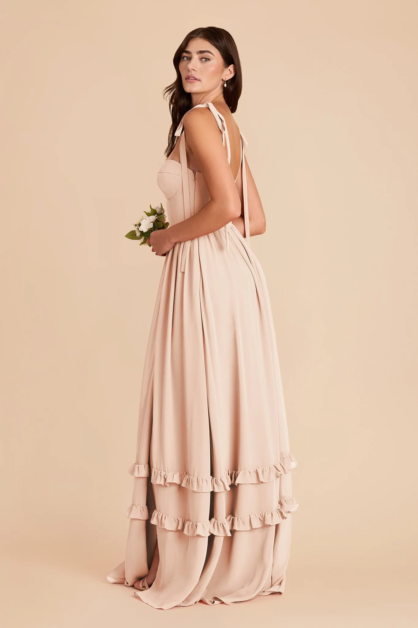 Evelyn Chiffon Dress - Pale Blush sold by Birdy Grey product image thumbnail 5