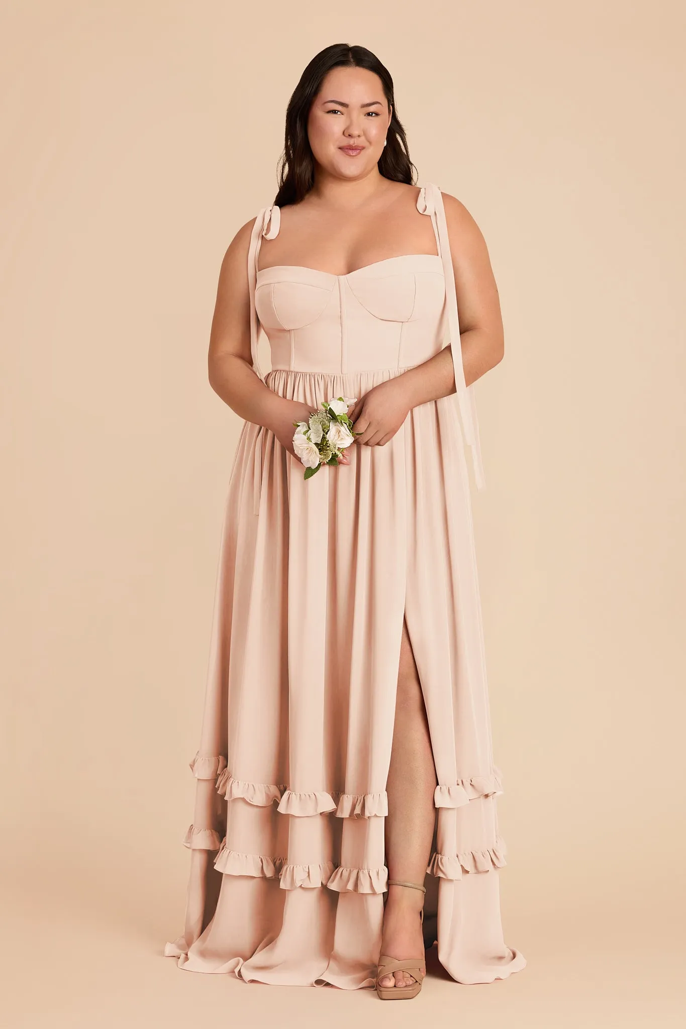 Evelyn Chiffon Dress - Pale Blush sold by Birdy Grey product image thumbnail 2