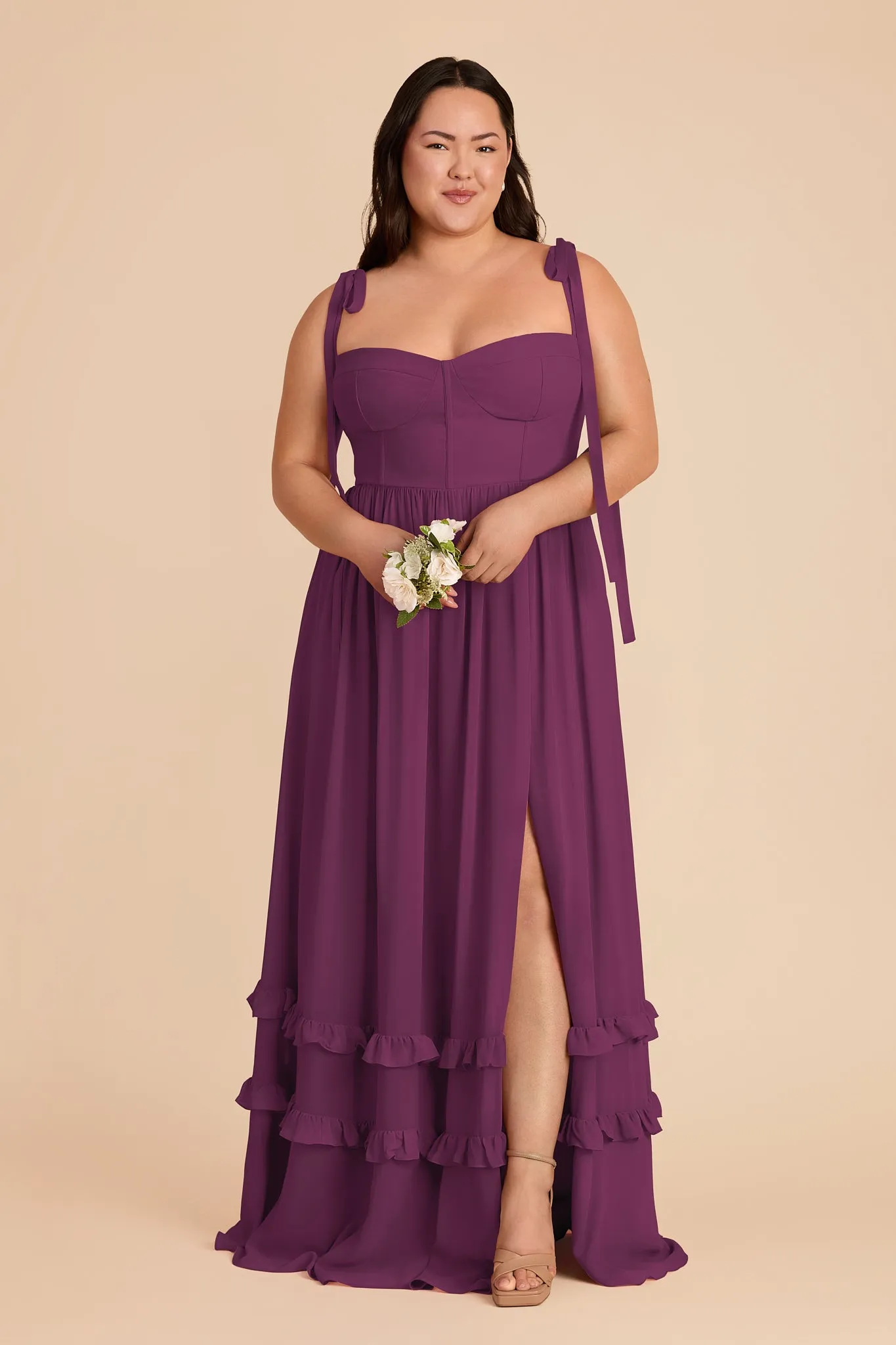 Evelyn Chiffon Dress - Fig sold by Birdy Grey product image thumbnail 2