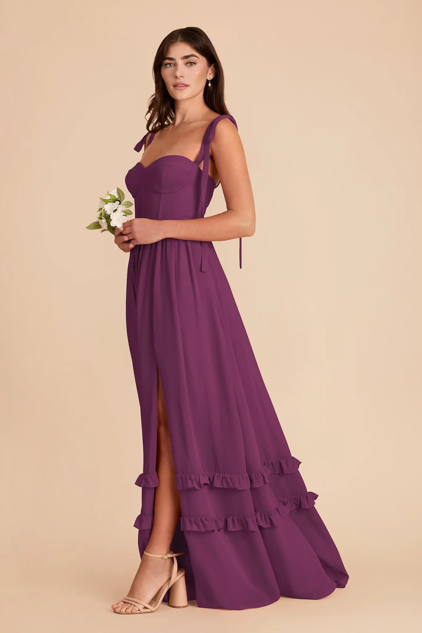 Evelyn Chiffon Dress - Fig sold by Birdy Grey product image thumbnail 4