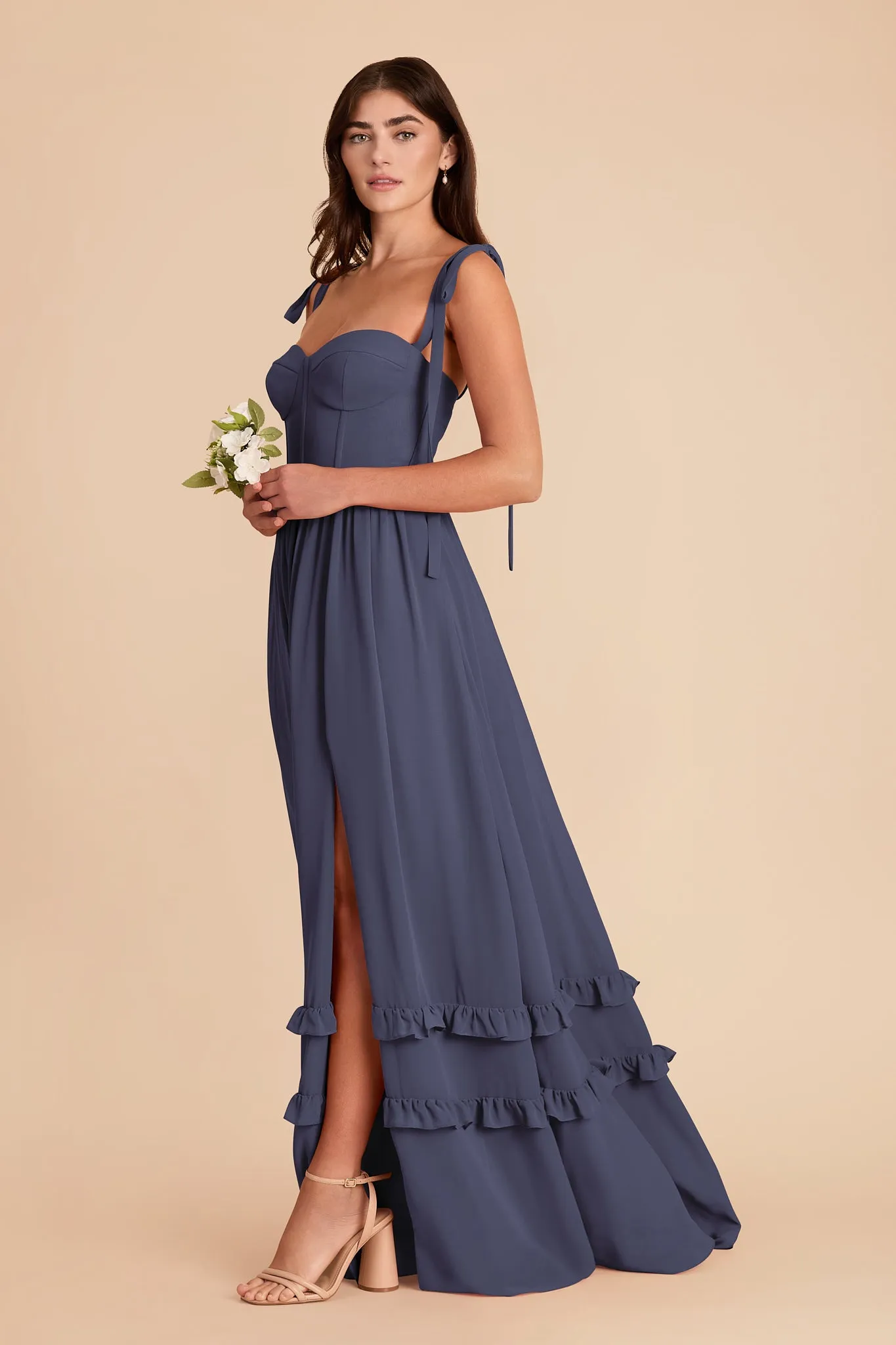 Evelyn Chiffon Dress - Dusk Blue sold by Birdy Grey product image thumbnail 4