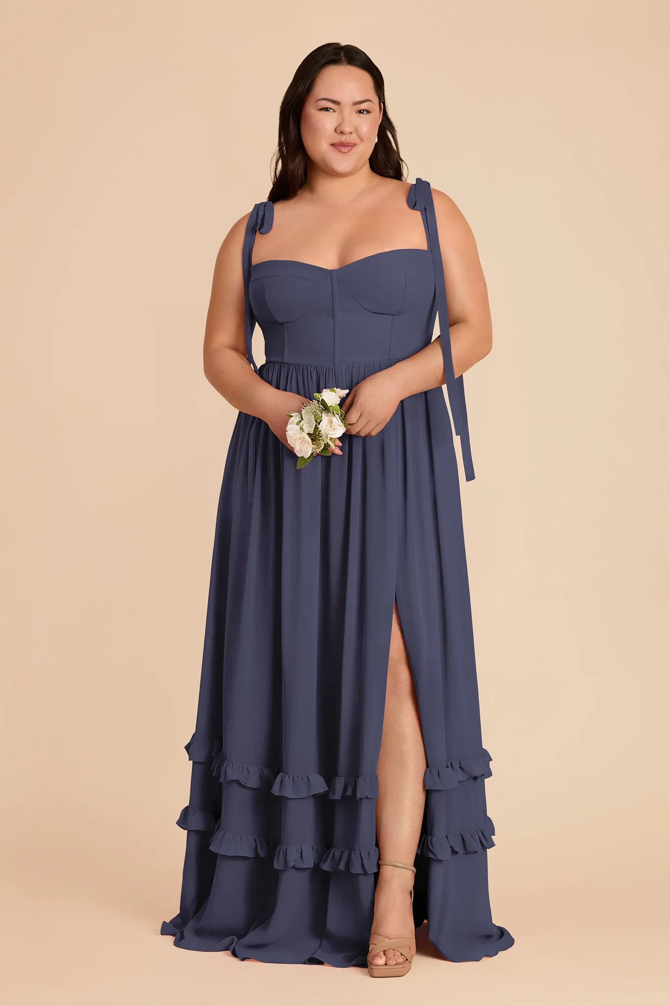 Evelyn Chiffon Dress - Dusk Blue sold by Birdy Grey product image thumbnail 2