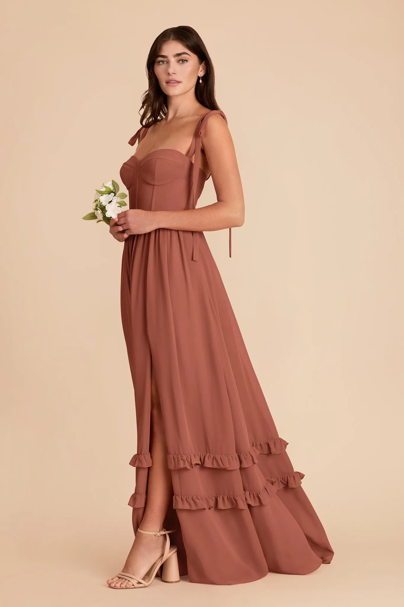 Evelyn Chiffon Dress - Desert Rose sold by Birdy Grey product image thumbnail 4