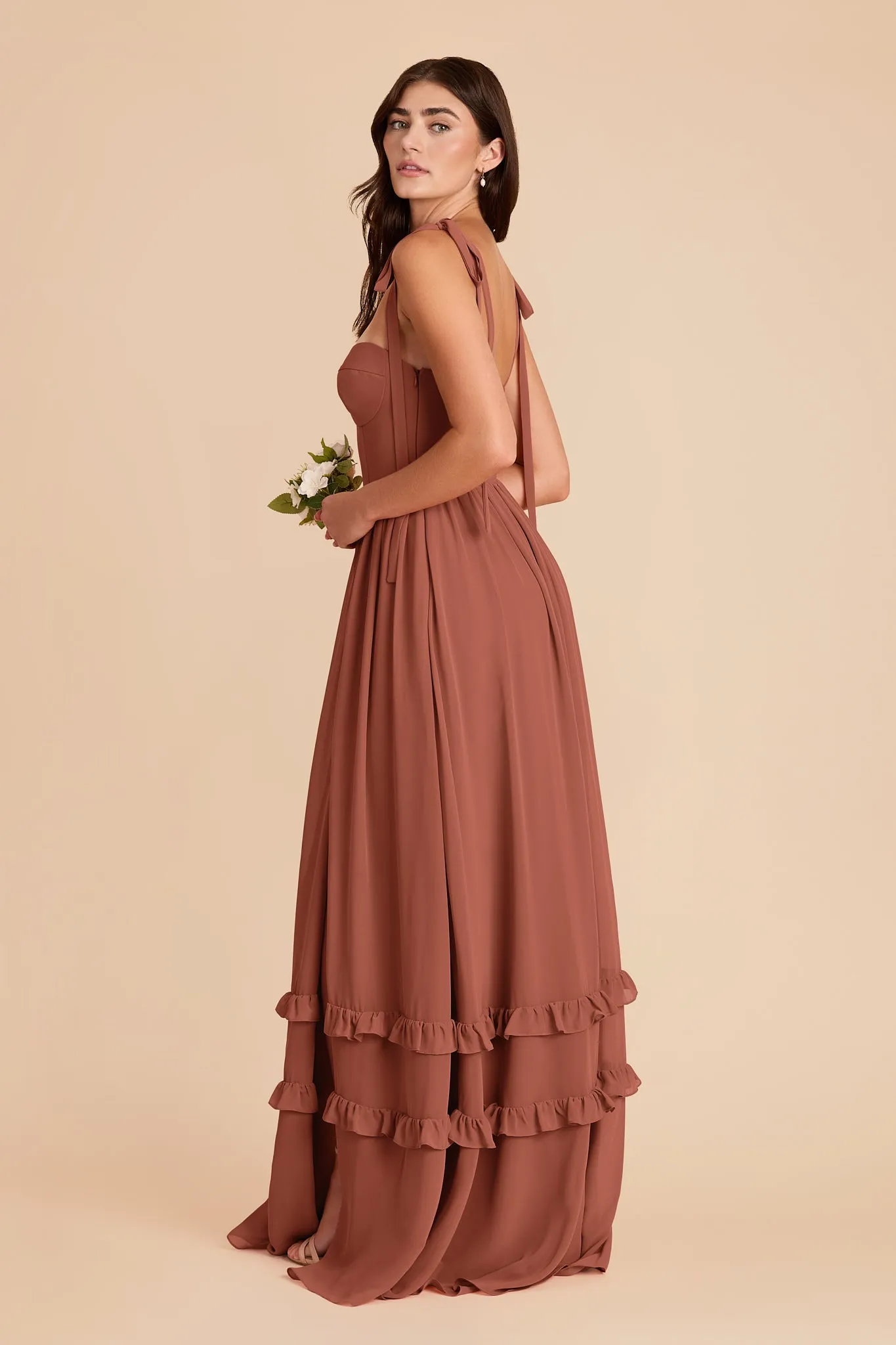 Evelyn Chiffon Dress - Desert Rose sold by Birdy Grey product image thumbnail 5