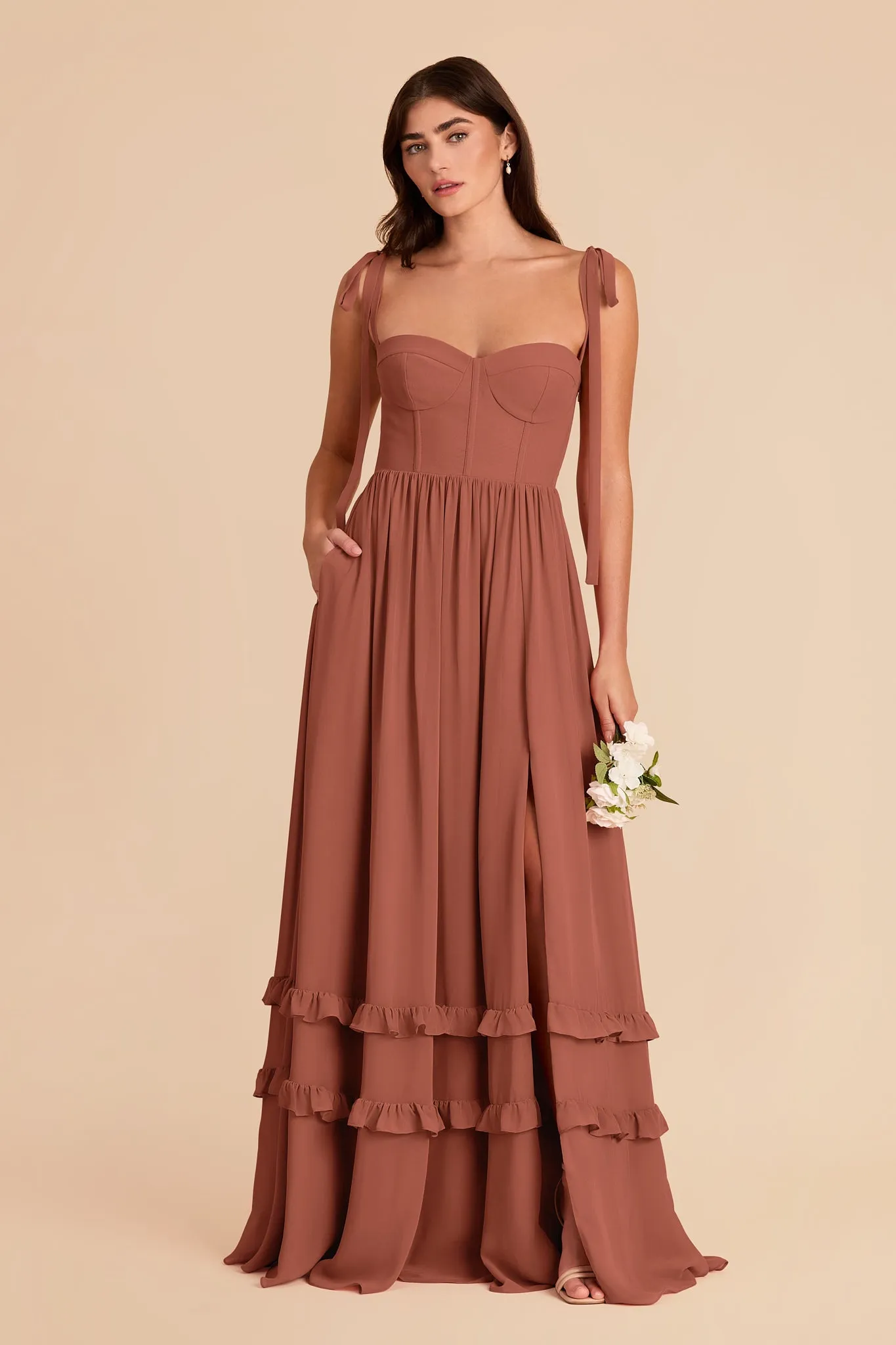 Evelyn Chiffon Dress - Desert Rose sold by Birdy Grey product image thumbnail 3