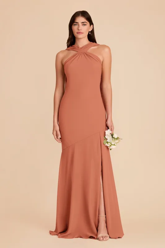 Eileen Chiffon Dress - Terracotta made by Birdy Grey