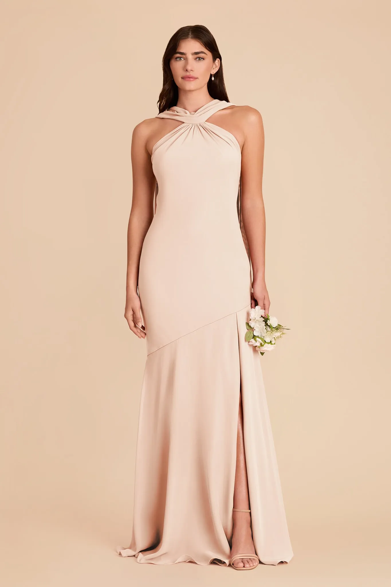 Eileen Chiffon Dress - Pale Blush sold by Birdy Grey