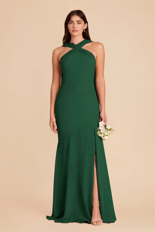 Eileen Chiffon Dress - Forest Green made by Birdy Grey