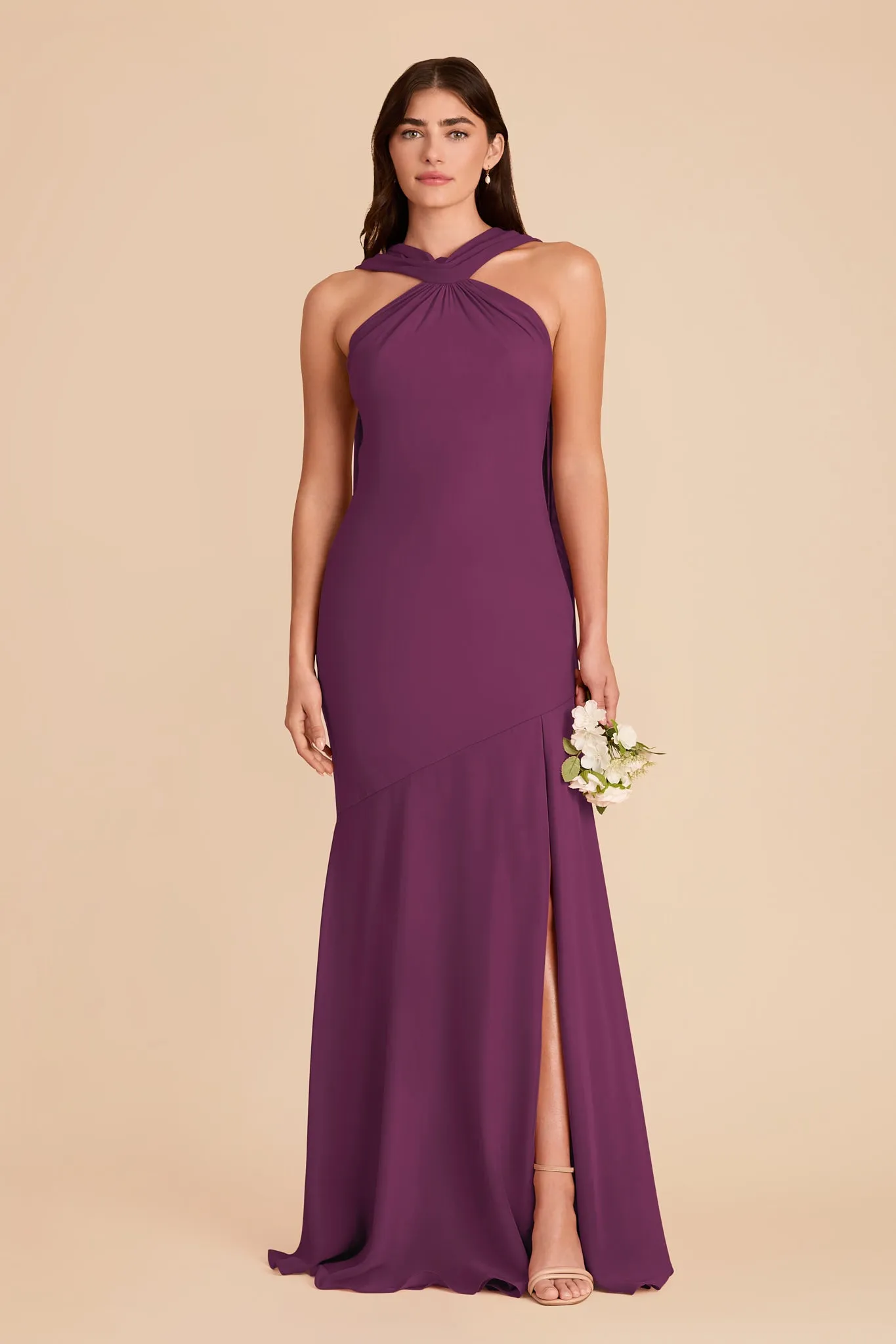 Eileen Chiffon Dress - Fig sold by Birdy Grey