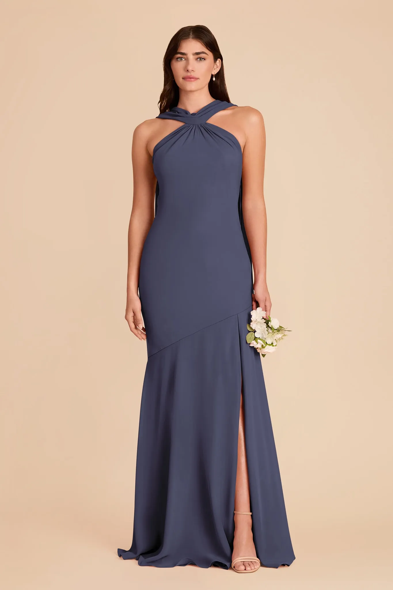 Eileen Chiffon Dress - Dusk Blue sold by Birdy Grey