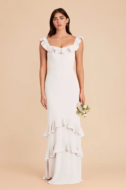 Luna Chiffon Dress - White made by Birdy Grey