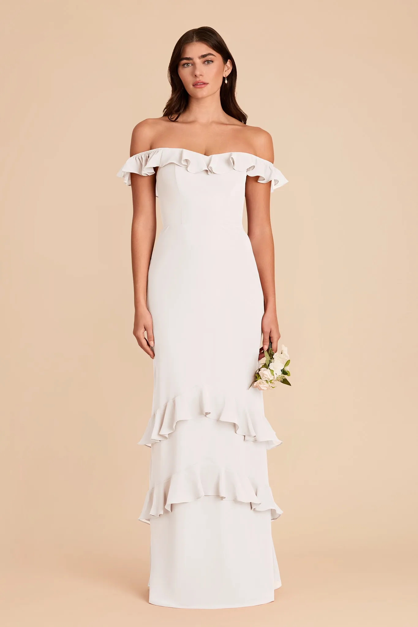 Luna Chiffon Dress - White sold by Birdy Grey product image thumbnail 4