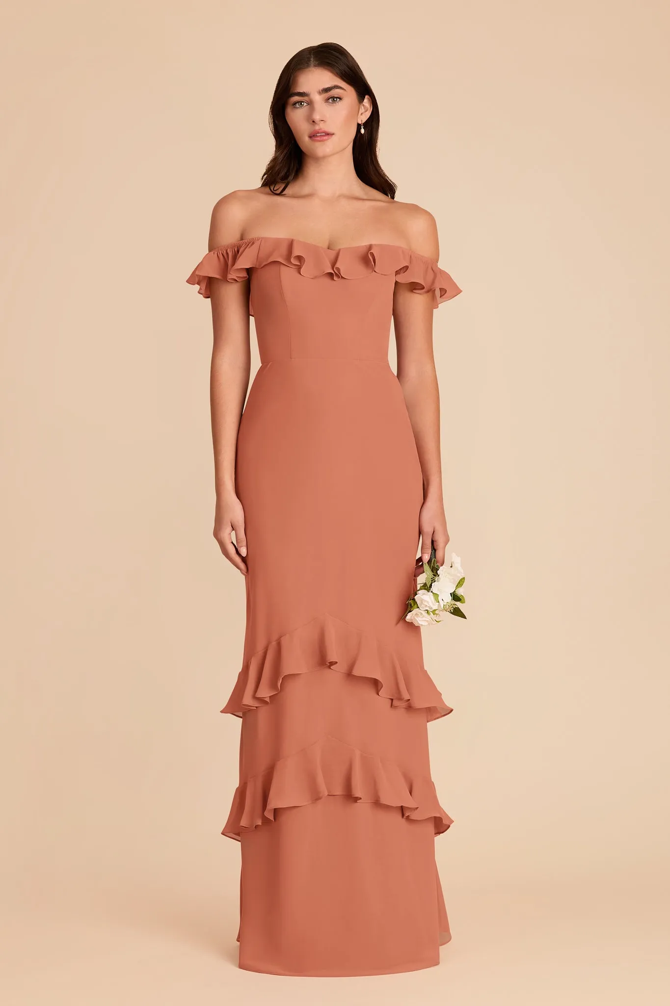 Luna Chiffon Dress - Terracotta sold by Birdy Grey product image thumbnail 4