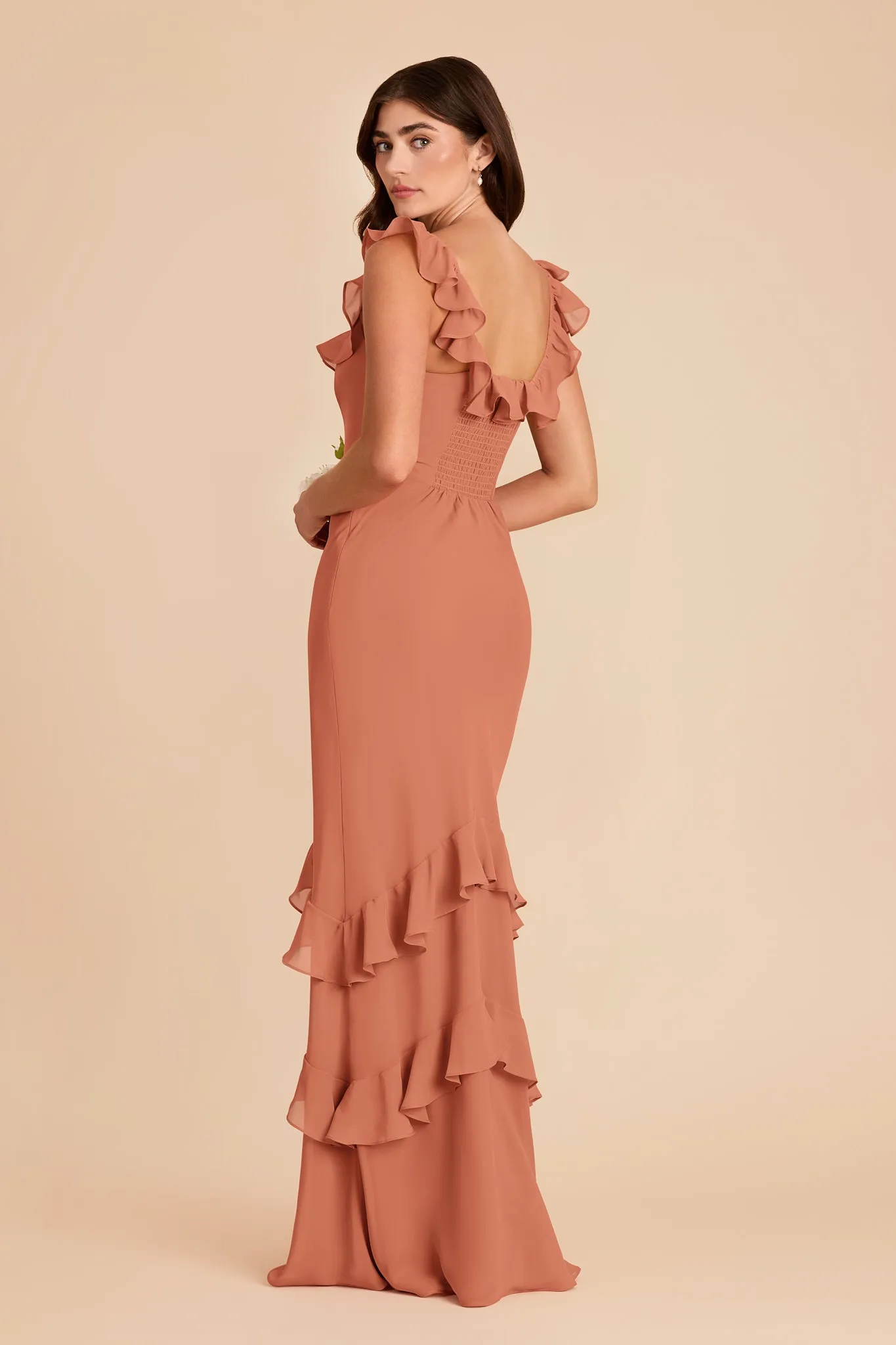 Luna Chiffon Dress - Terracotta sold by Birdy Grey product image thumbnail 5