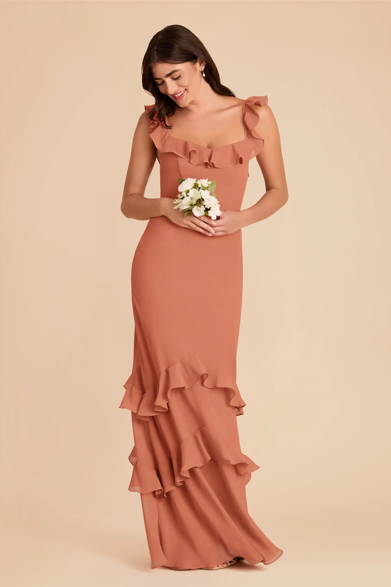 Luna Chiffon Dress - Terracotta sold by Birdy Grey product image thumbnail 3