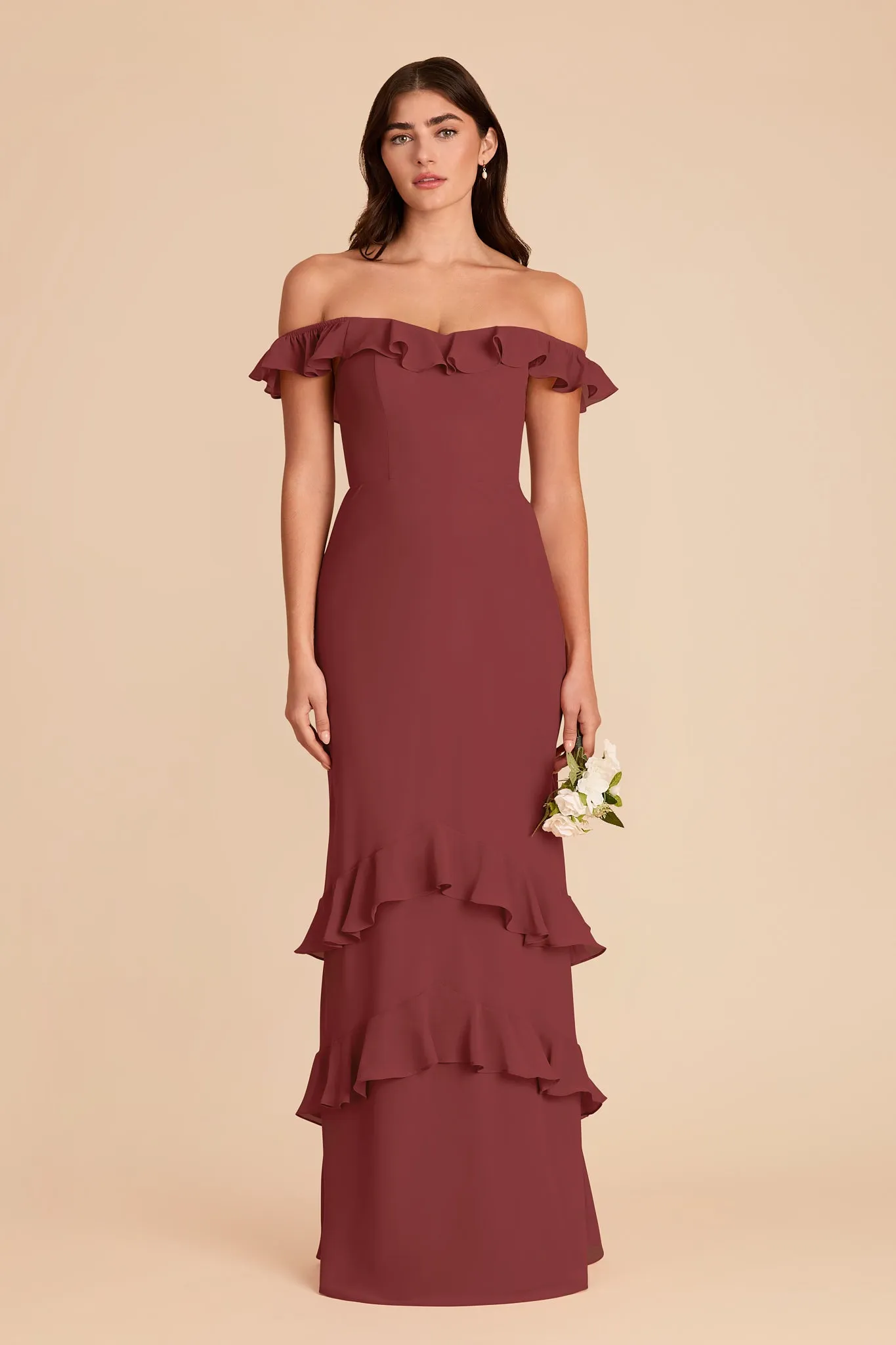 Luna Chiffon Dress - Rosewood sold by Birdy Grey product image thumbnail 4