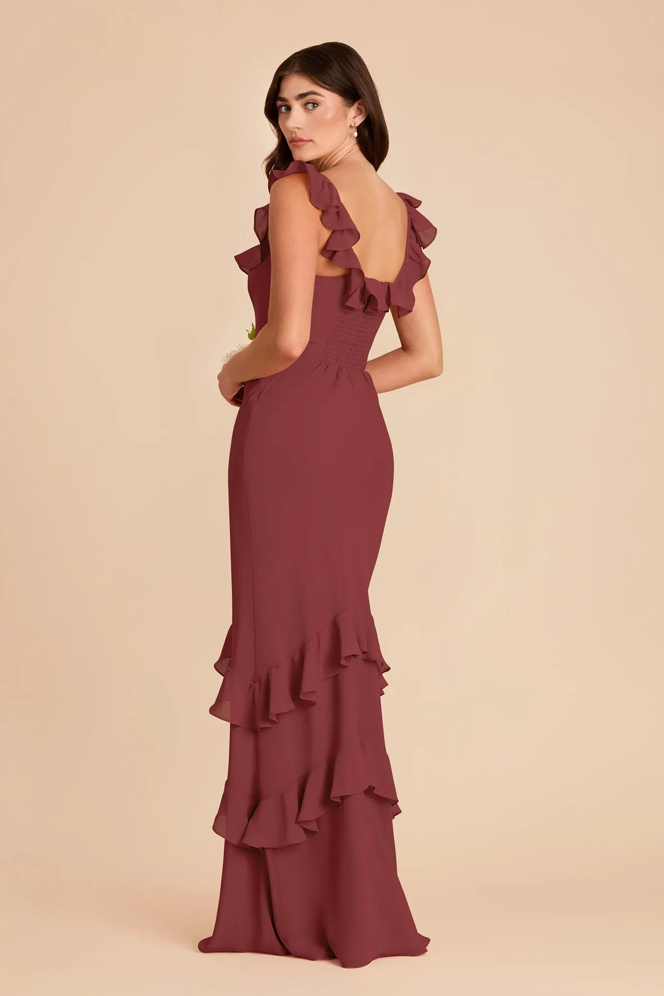 Luna Chiffon Dress - Rosewood sold by Birdy Grey product image thumbnail 5