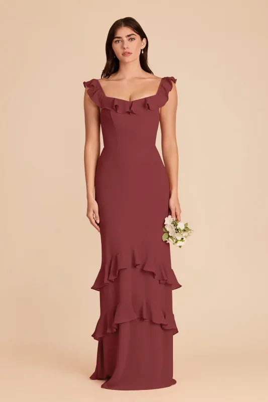 Luna Chiffon Dress - Rosewood made by Birdy Grey