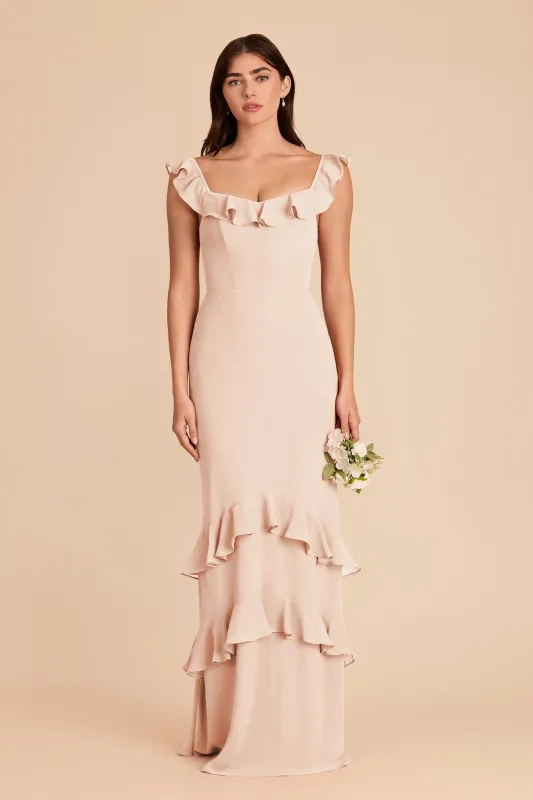 Luna Chiffon Dress - Pale Blush made by Birdy Grey