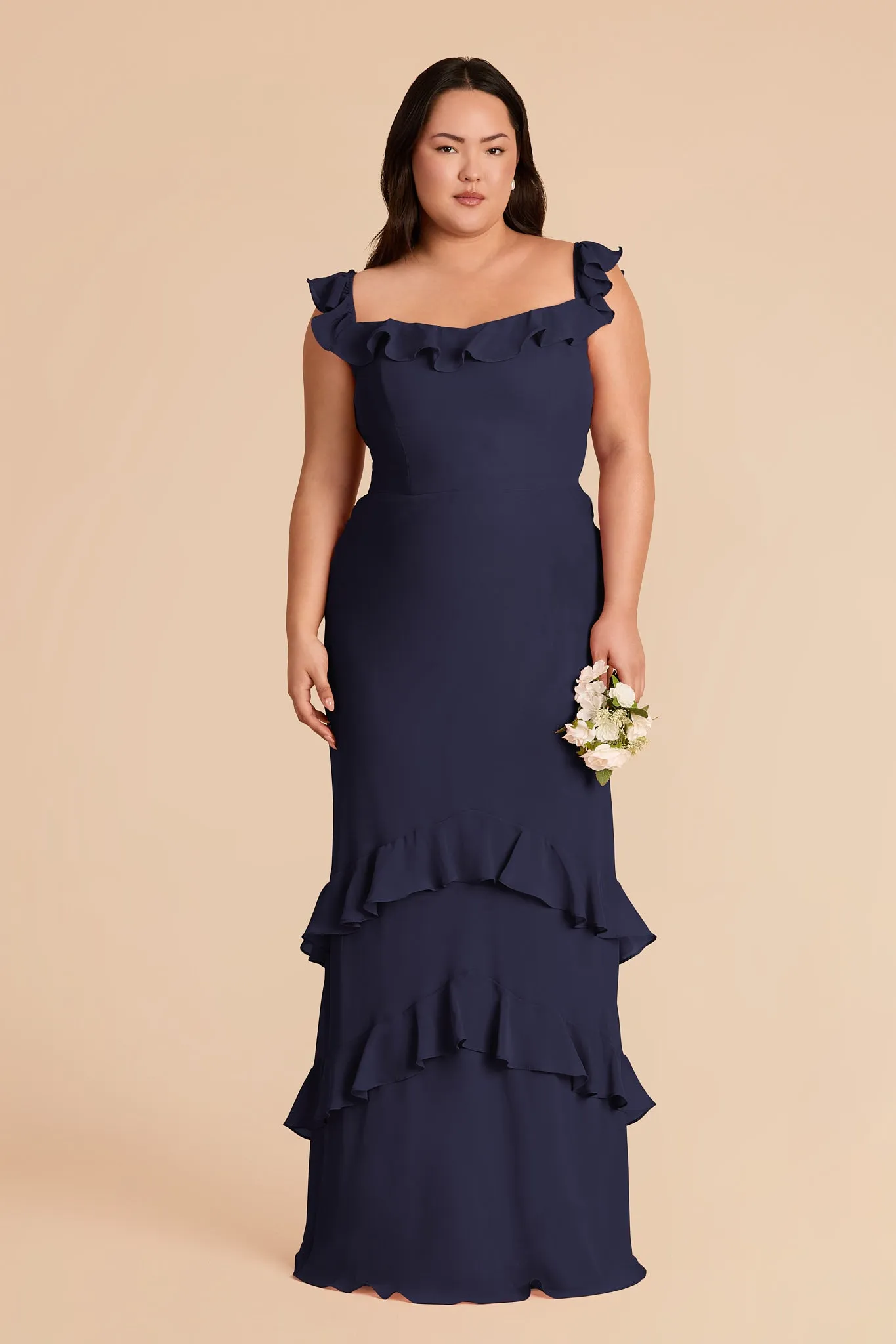 Luna Chiffon Dress - Navy sold by Birdy Grey product image thumbnail 2