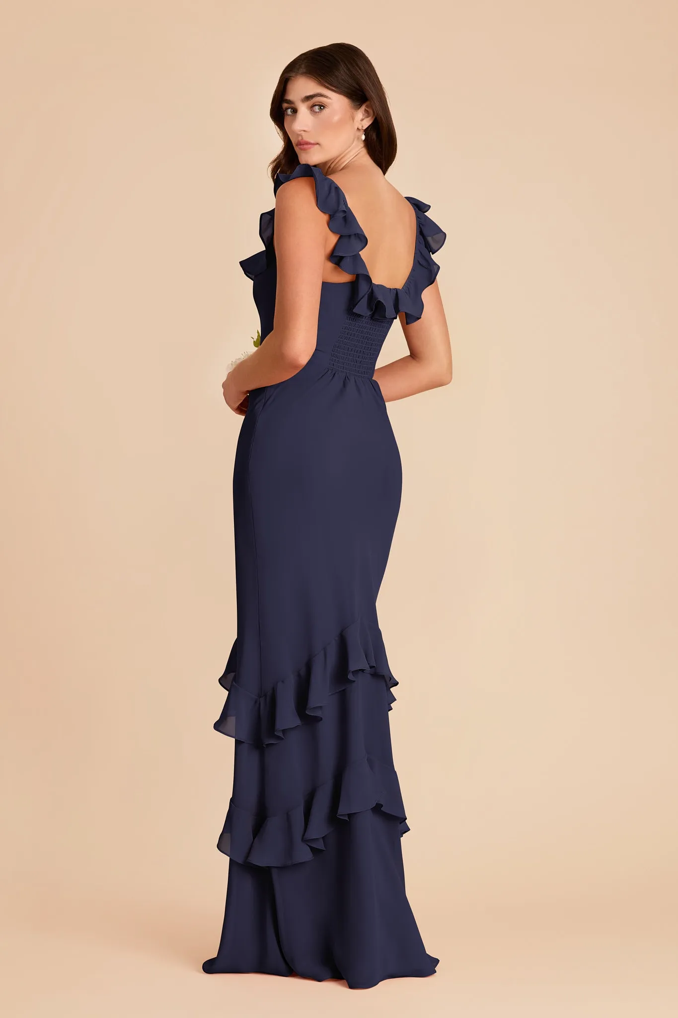 Luna Chiffon Dress - Navy sold by Birdy Grey product image thumbnail 5