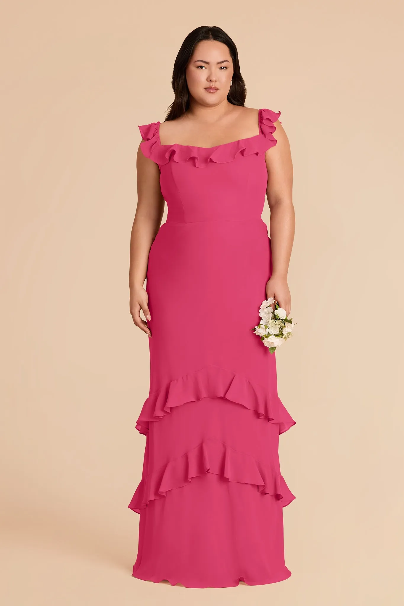 Luna Chiffon Dress - Fuchsia sold by Birdy Grey product image thumbnail 2