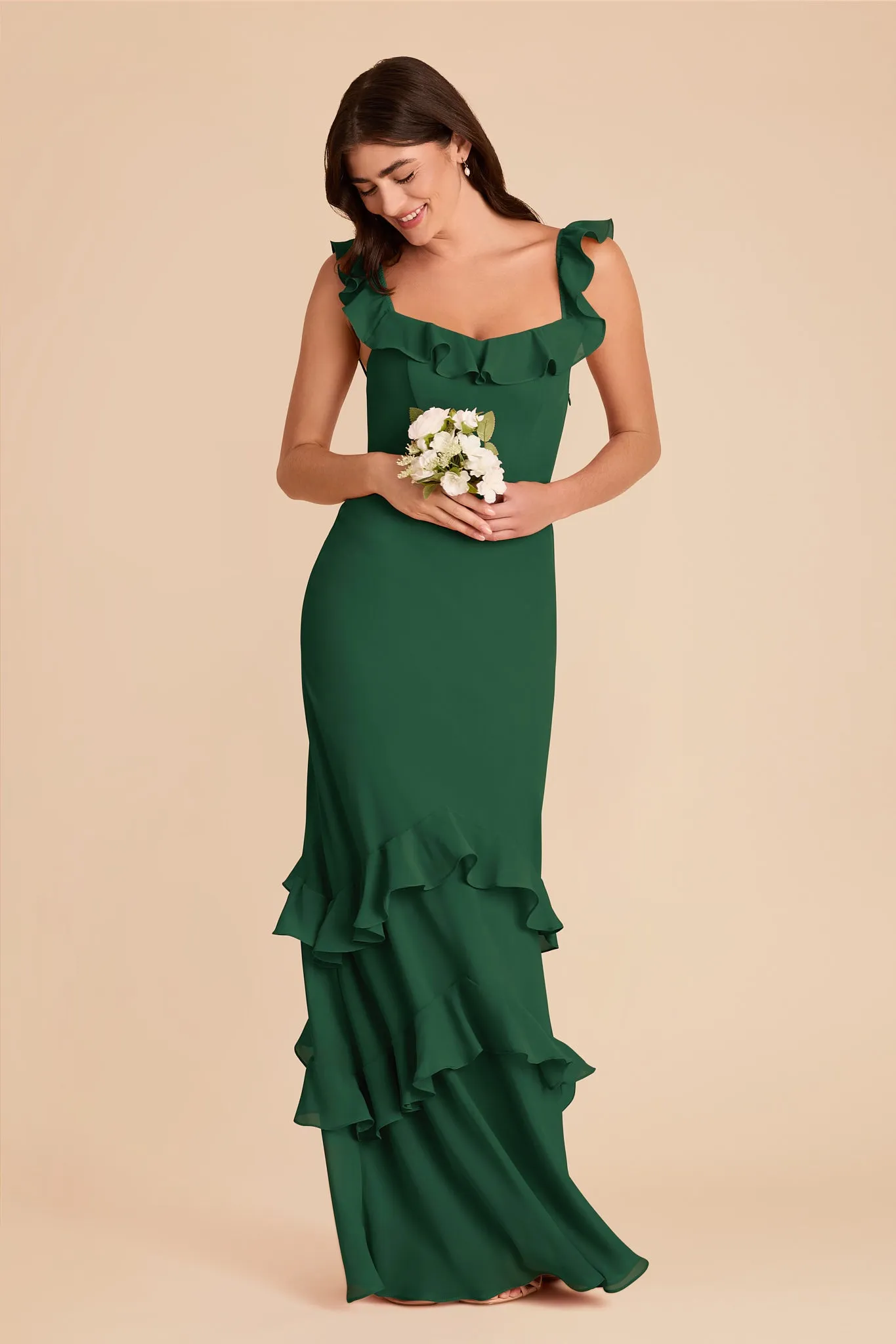 Luna Chiffon Dress - Forest Green sold by Birdy Grey product image thumbnail 3