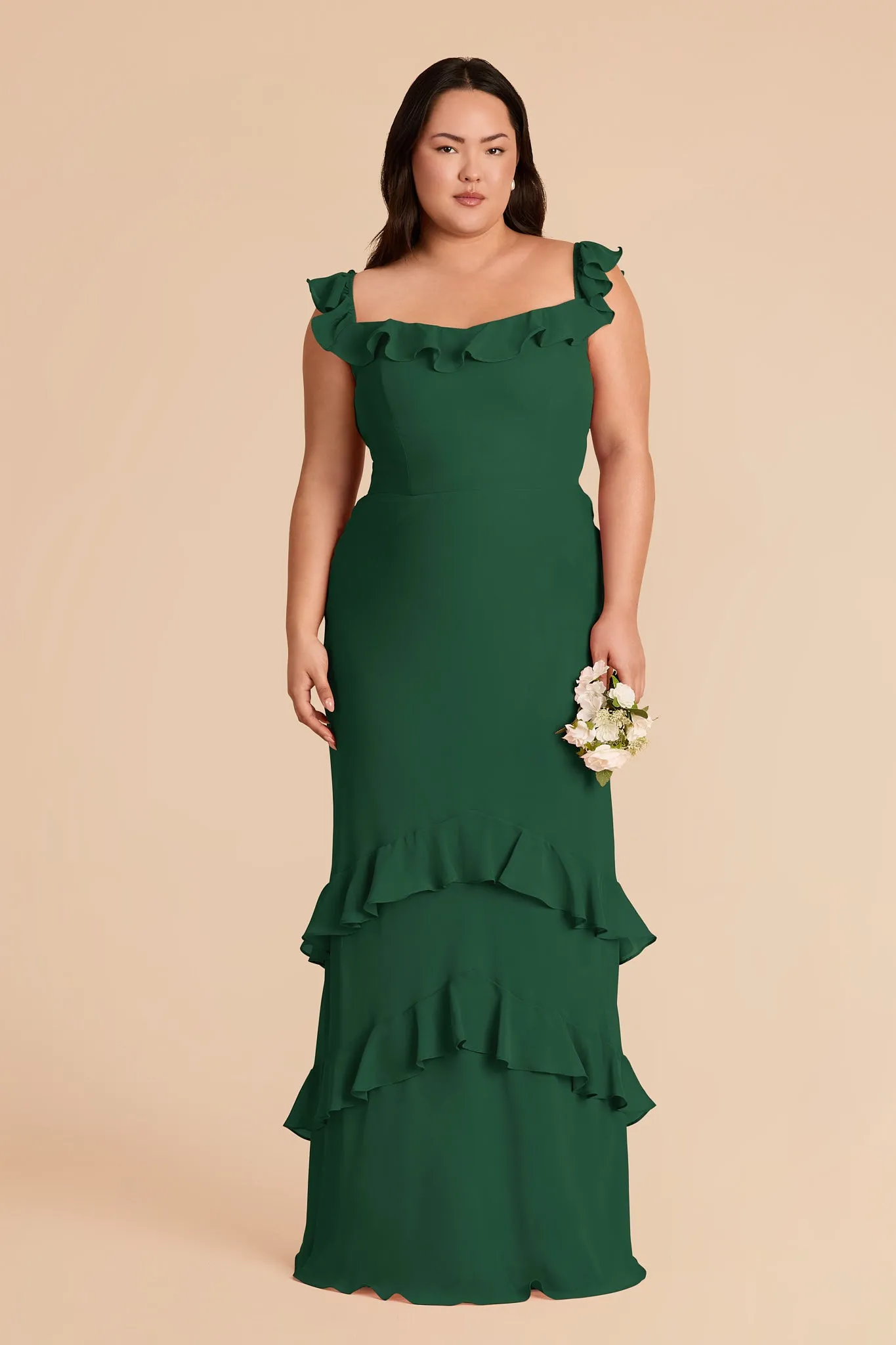 Luna Chiffon Dress - Forest Green sold by Birdy Grey product image thumbnail 2